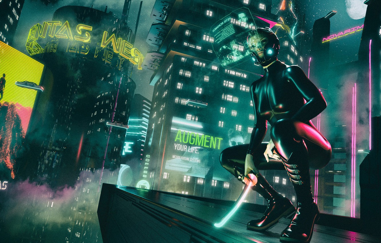 Cyberpunk Girl In City Wallpapers