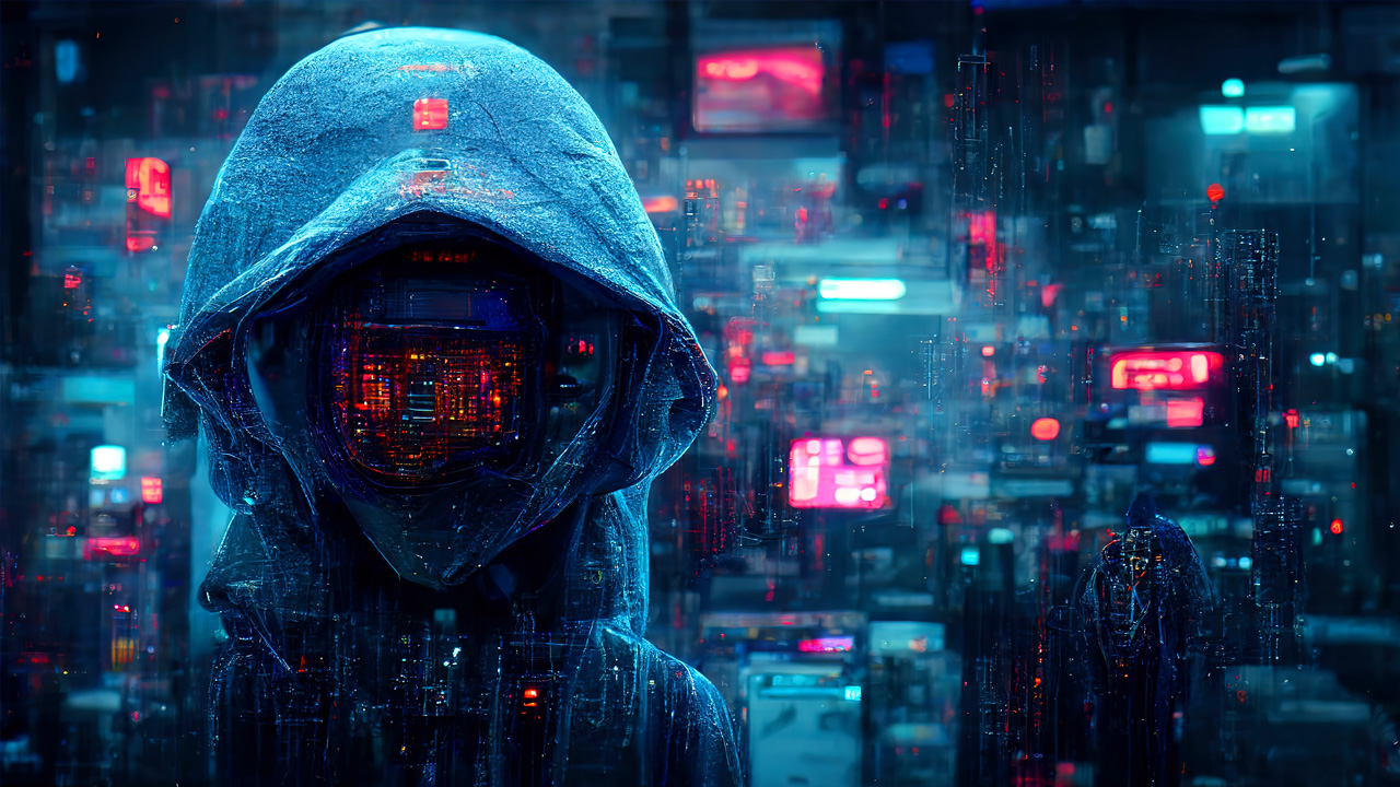 Cyberpunk Robot Hacking Stock Market Wallpapers