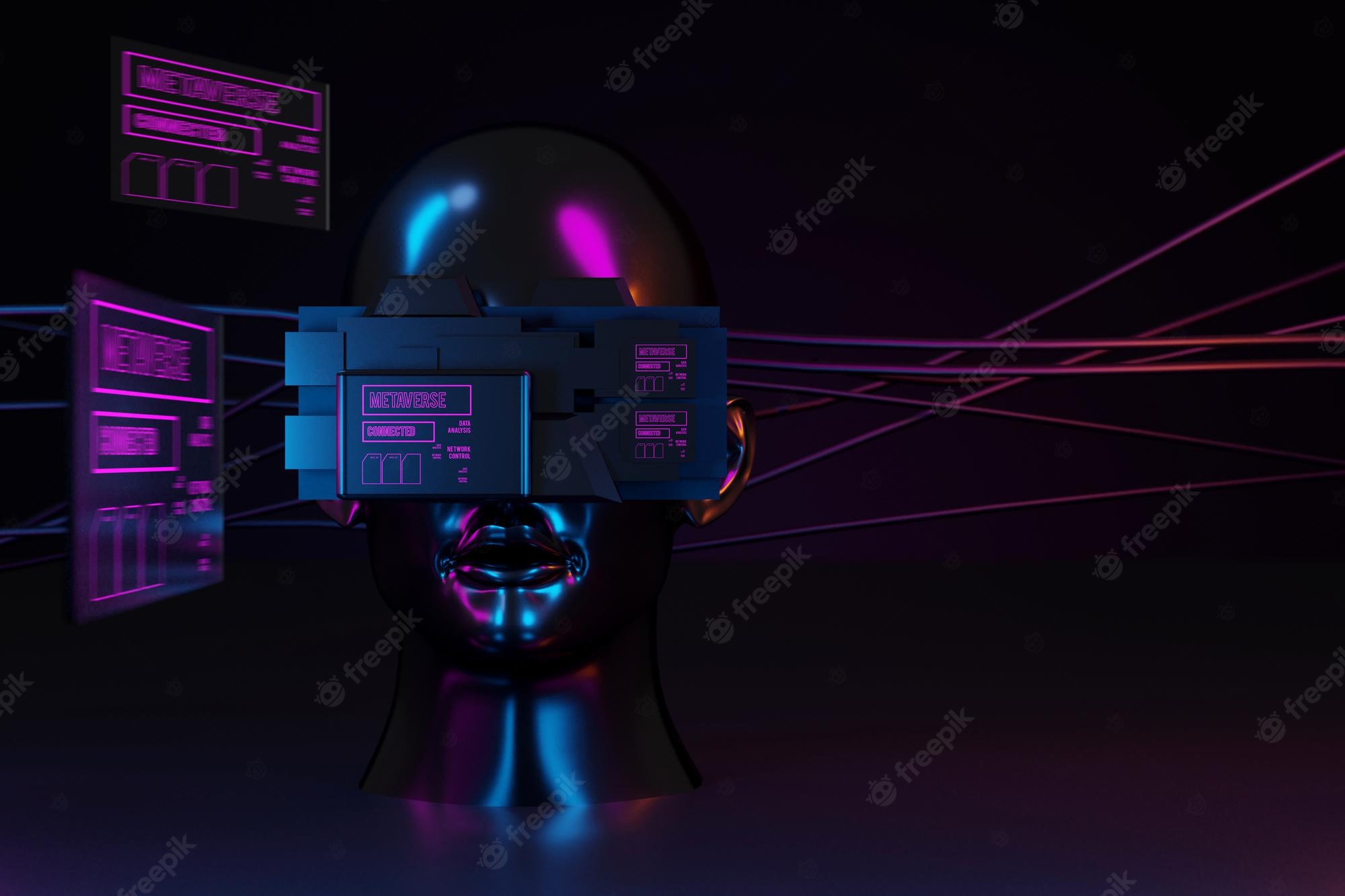 Cyberpunk Robot Hacking Stock Market Wallpapers