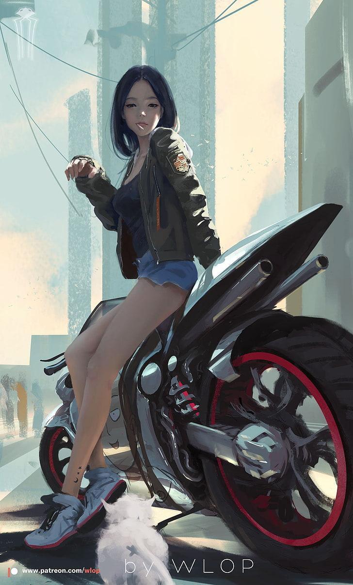 Cyberpunk Woman In Motorcycle Wallpapers