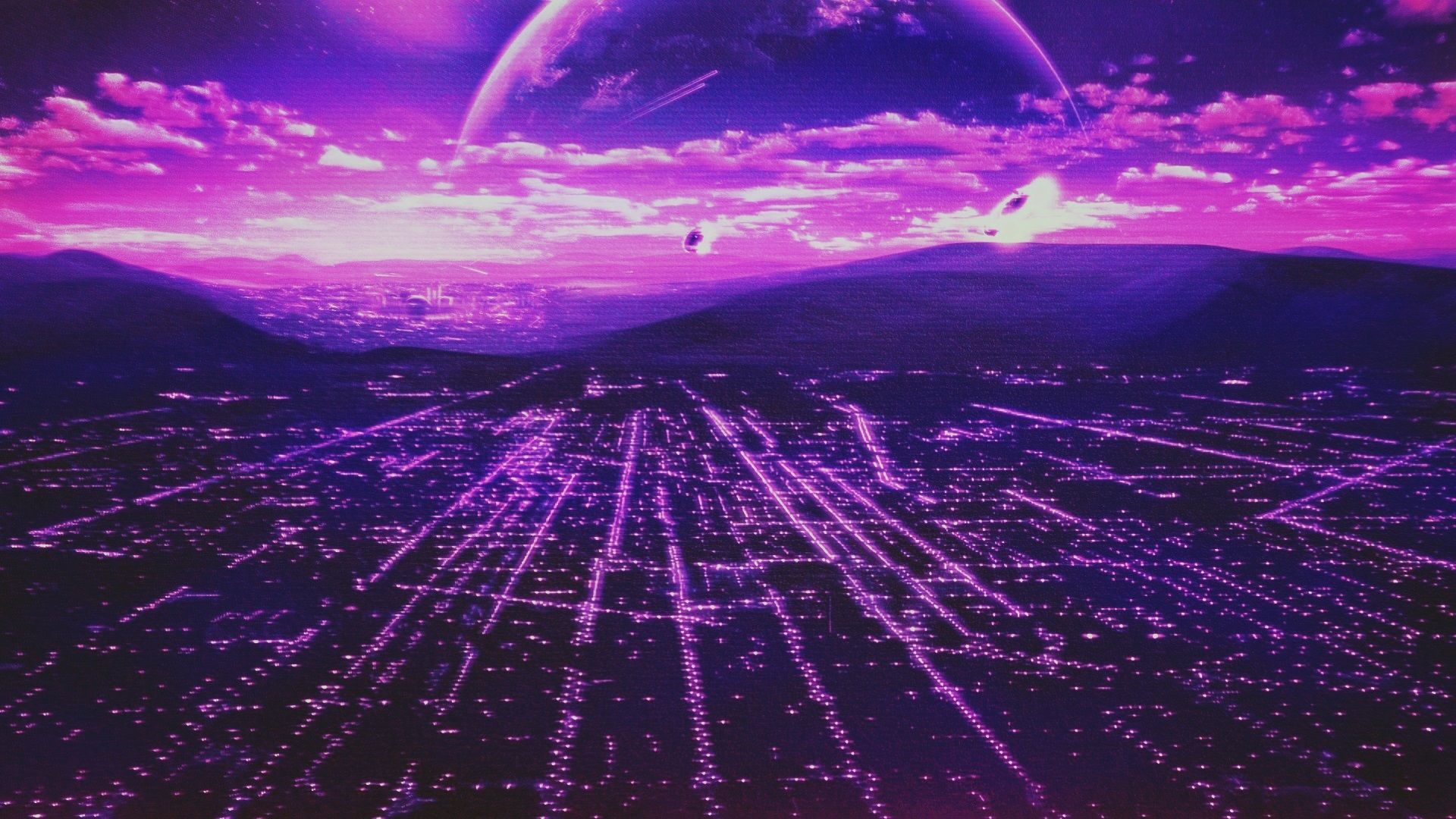 Cyberwave Purple Outrun Wallpapers