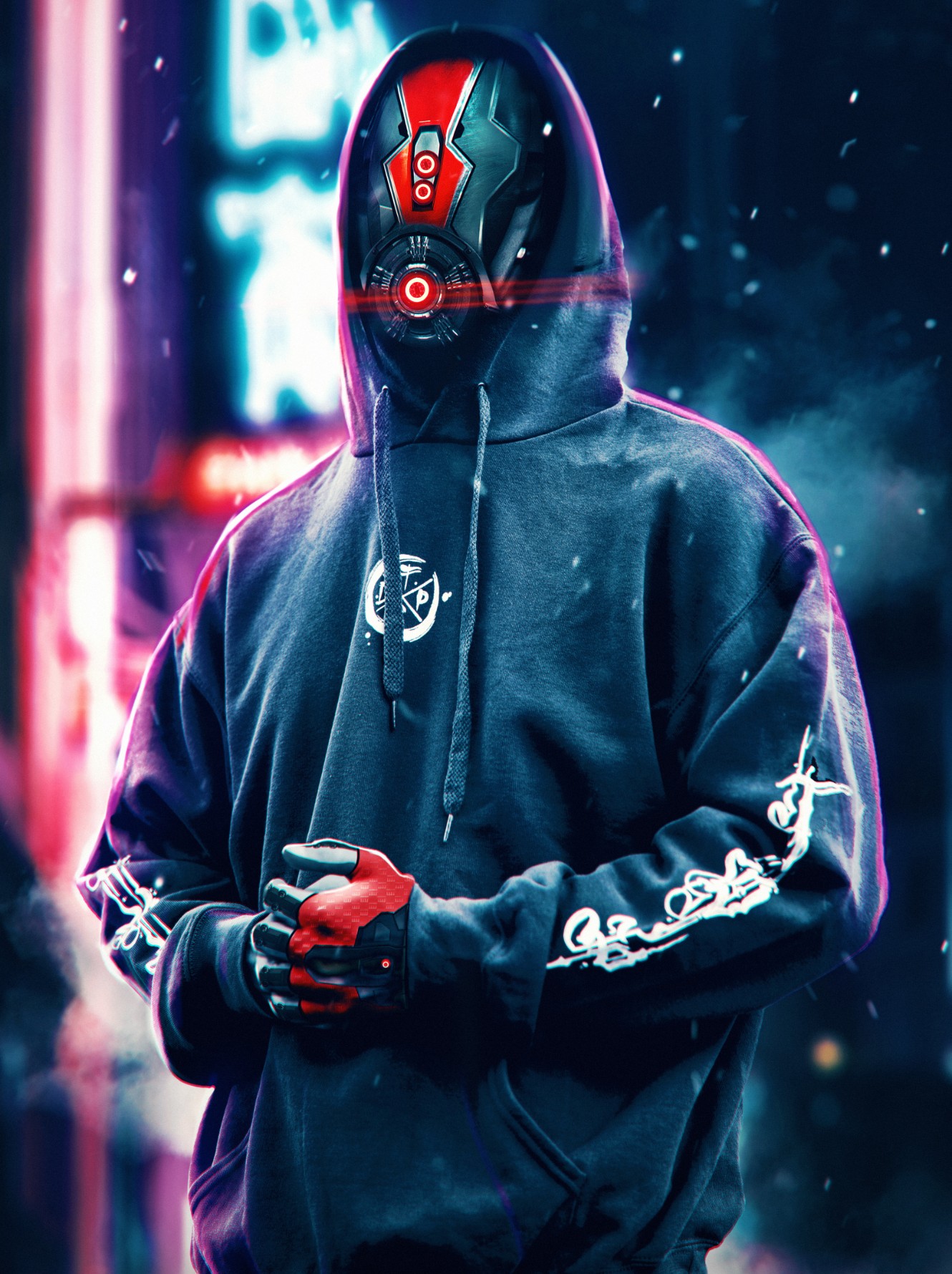 Cyborg In Hoodie Wallpapers