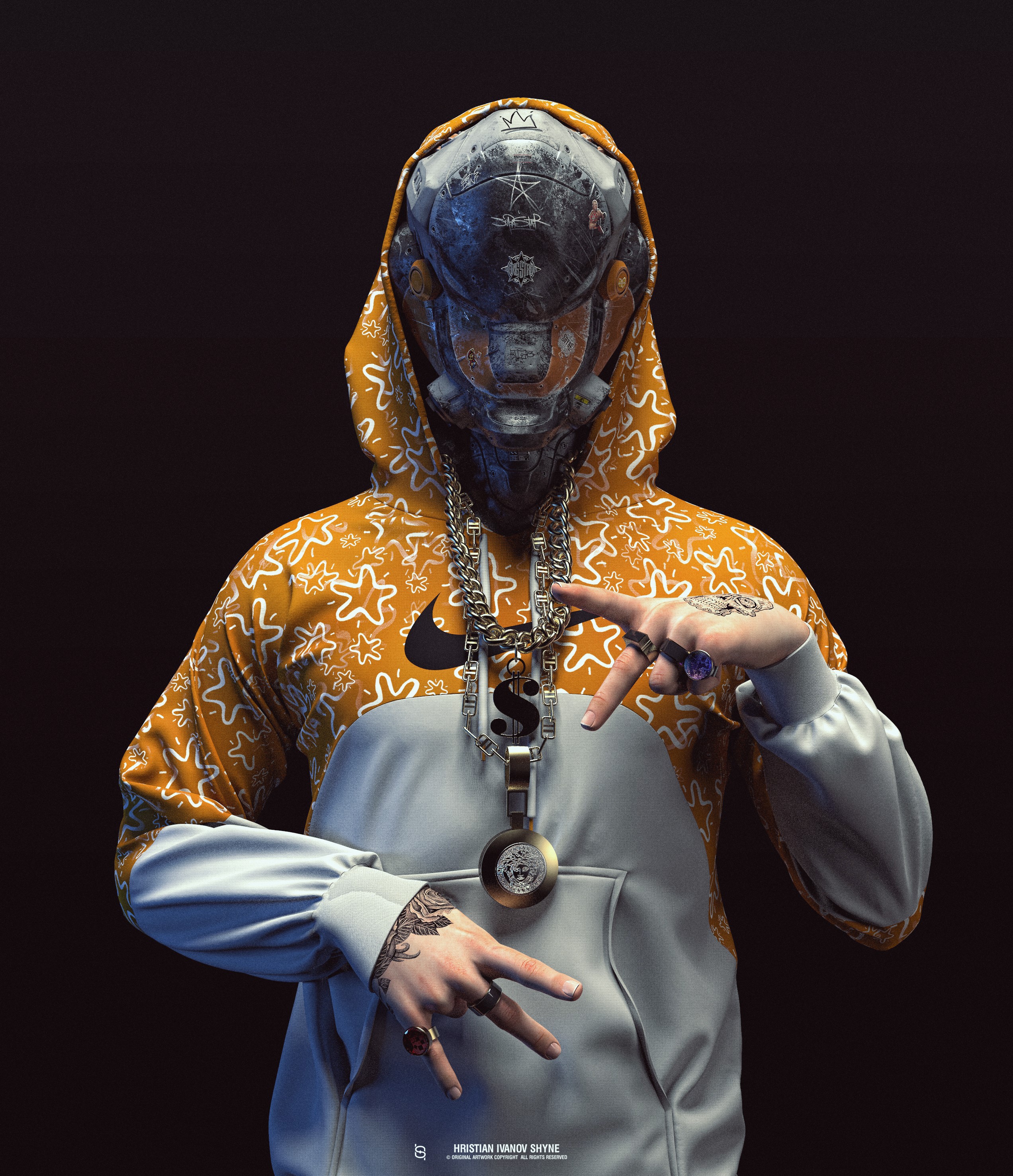 Cyborg In Hoodie Wallpapers