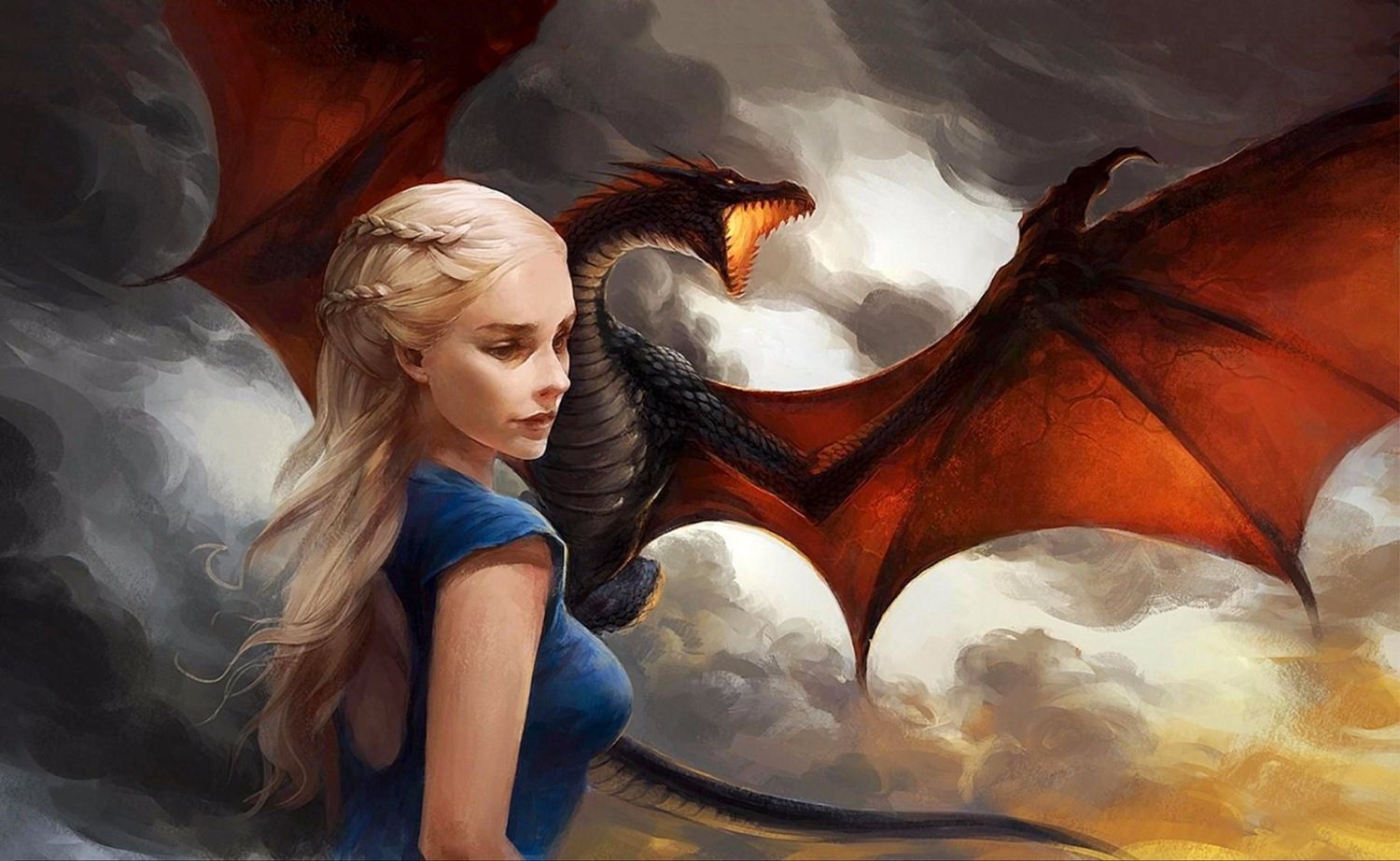 Daenerys And Drogon Art Wallpapers