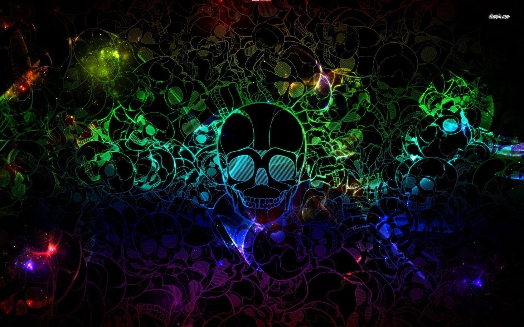 Dark Green Skull Minimalism Art Wallpapers