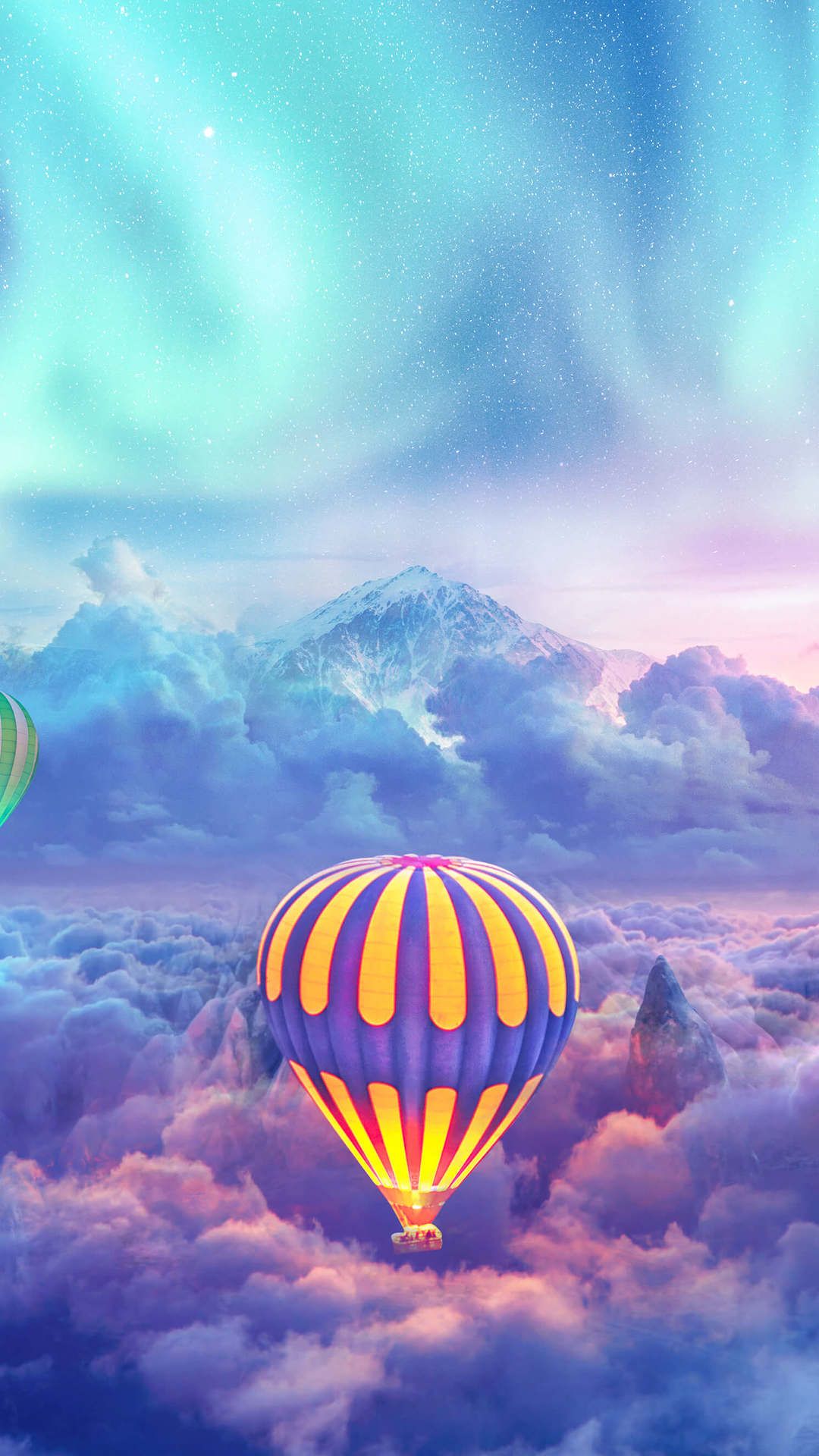 Dark Night In Air Balloon Wallpapers