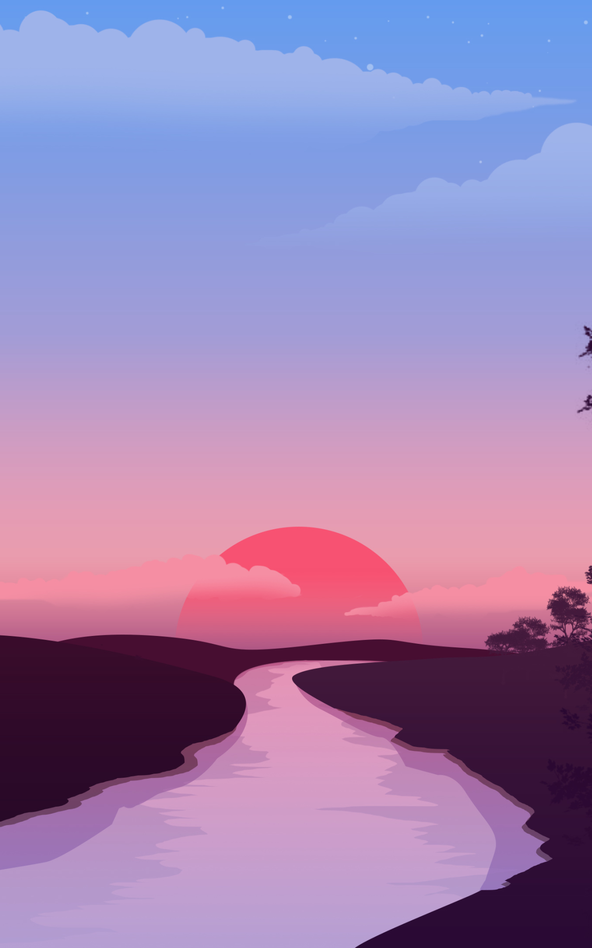 Digital Sunset Art Wallpapers