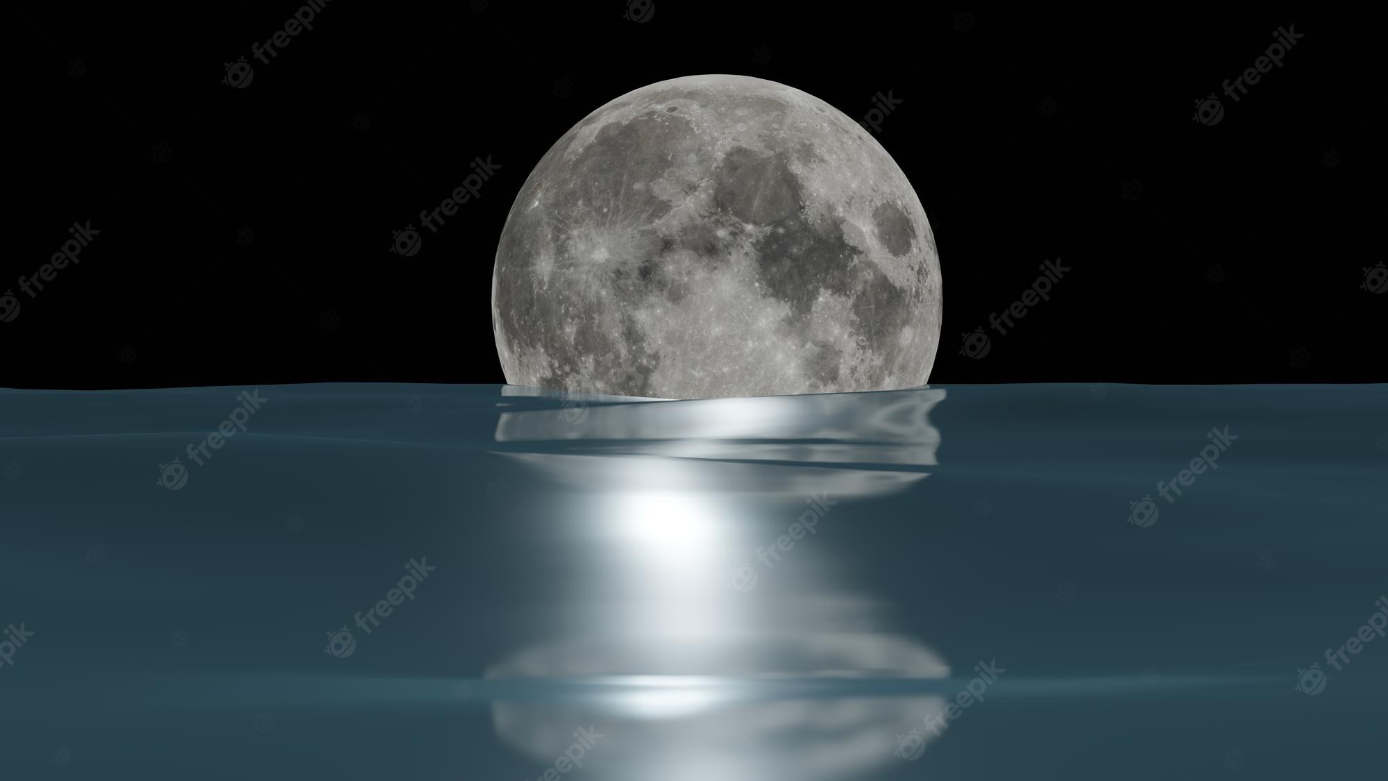 Distorted Moon Reflection Wallpapers