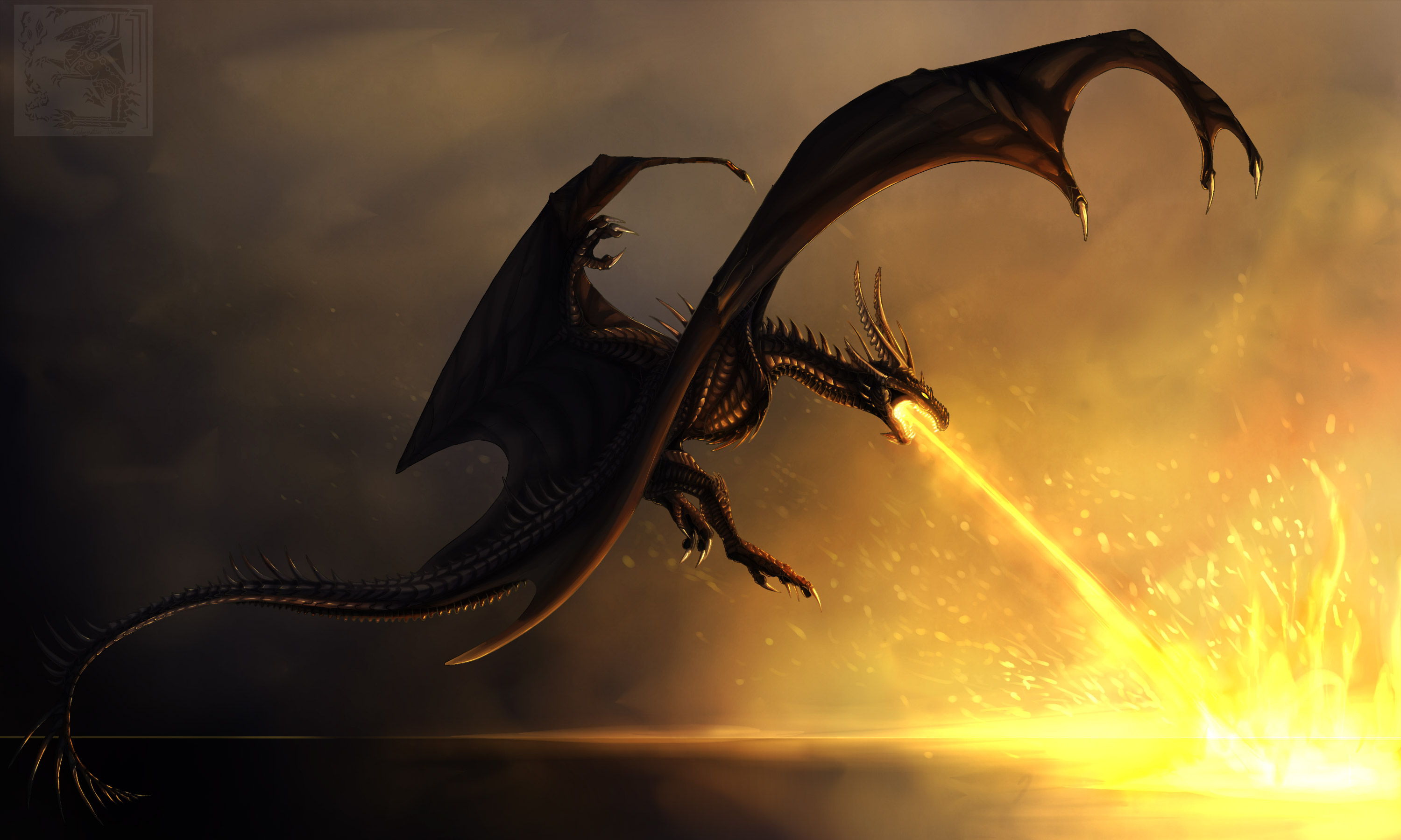 Dragon Burning Flames Wallpapers