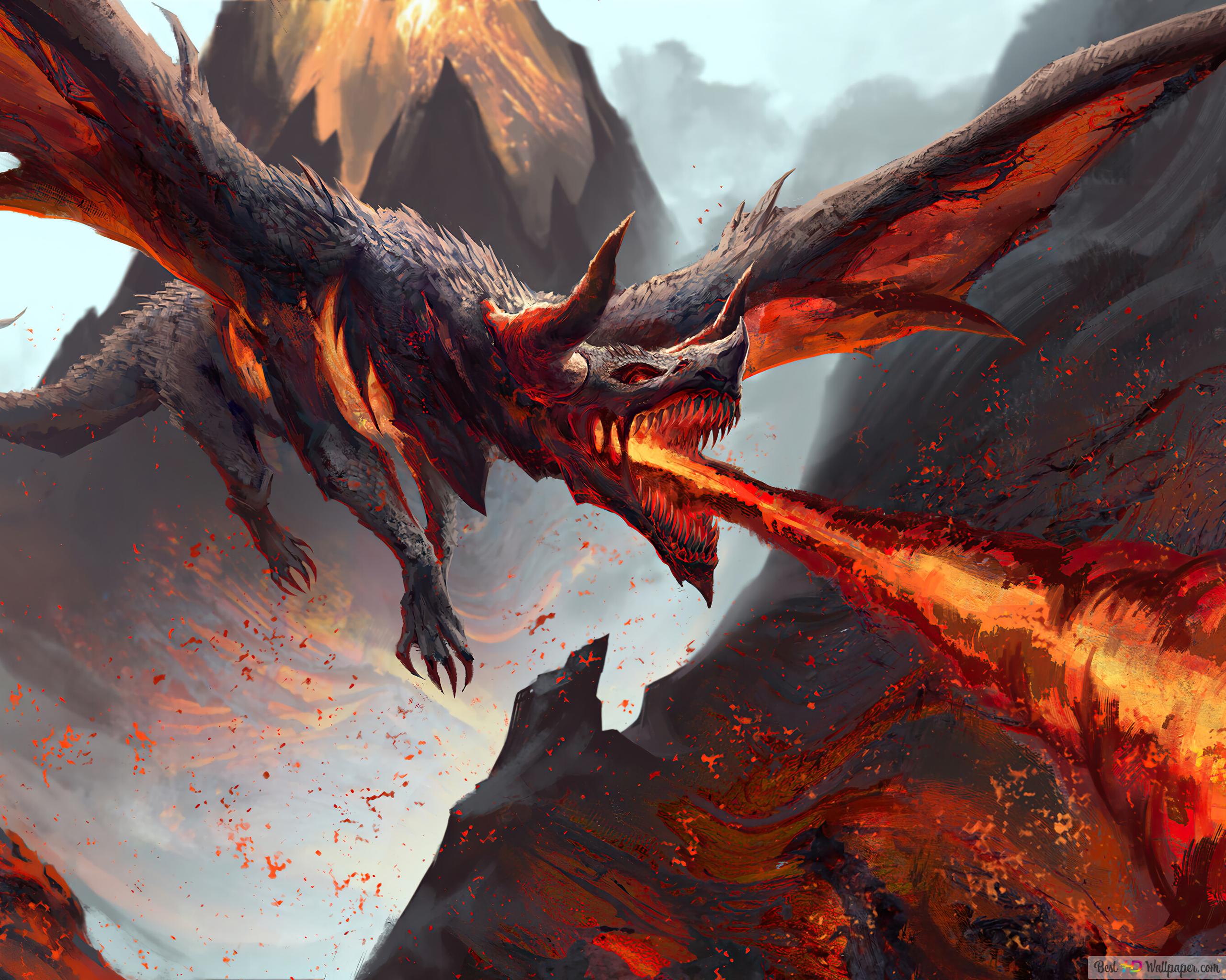 Dragon Throwing Fire Wallpapers