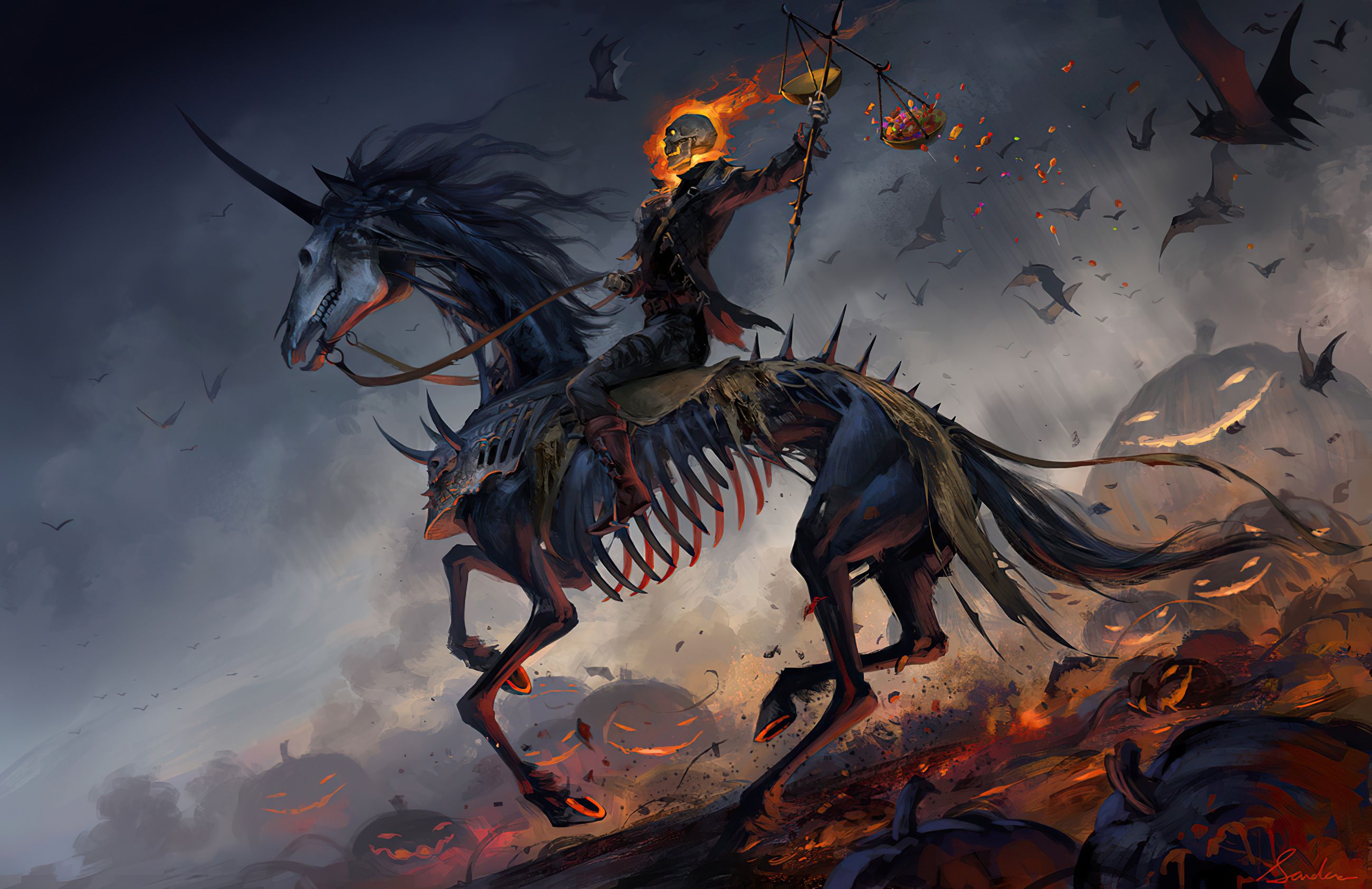 Evil Riding Horse In Sunset Wallpapers