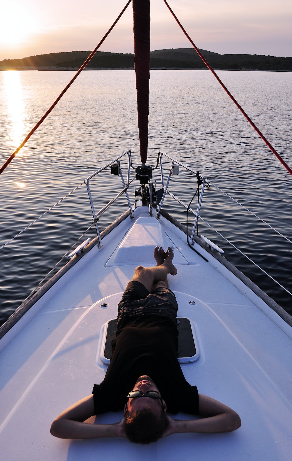 Fantasy Man With Cat And Paper Boat In Ocean Sea Wallpapers