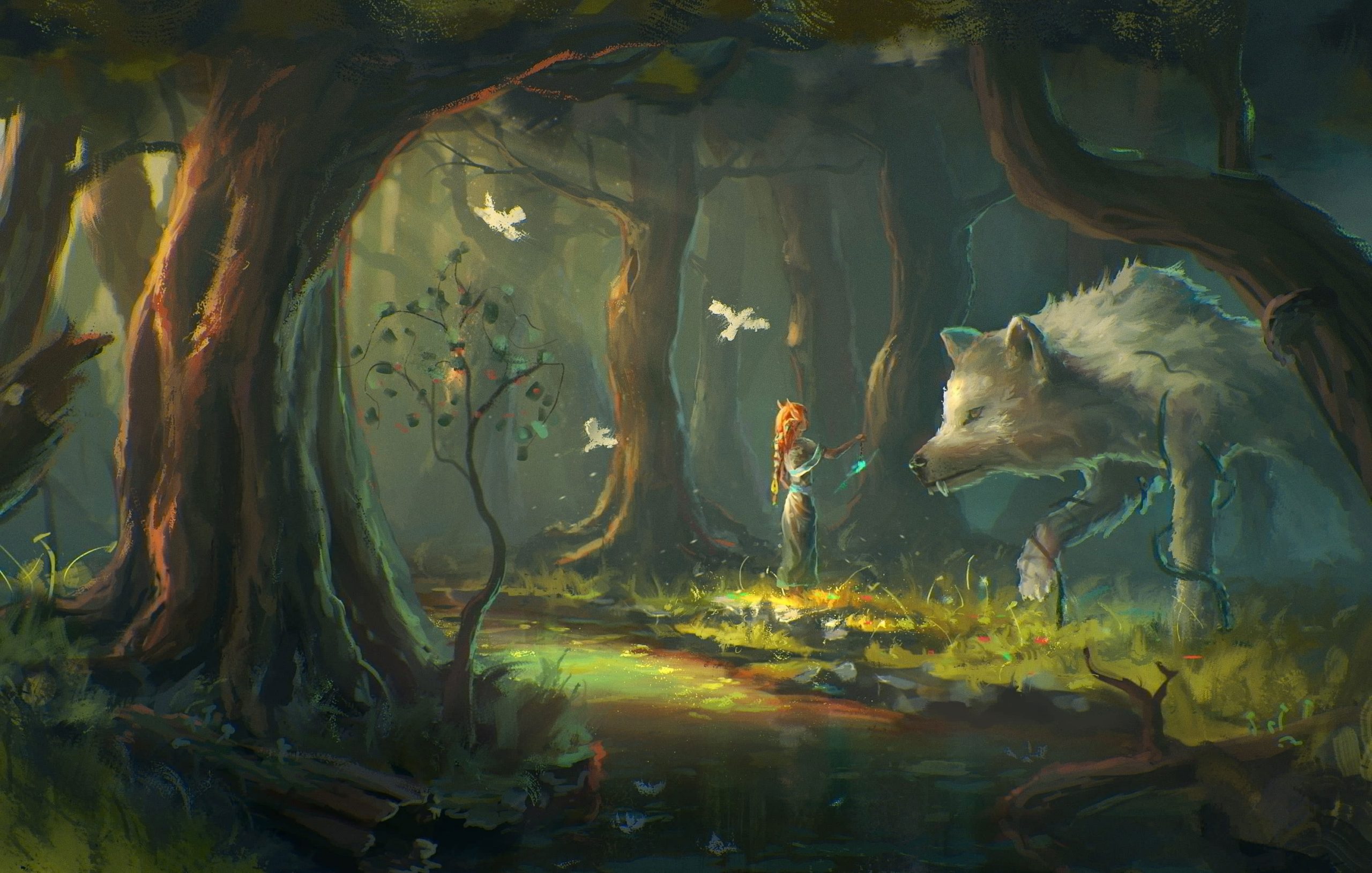 Fantasy Wolf Painting Wallpapers