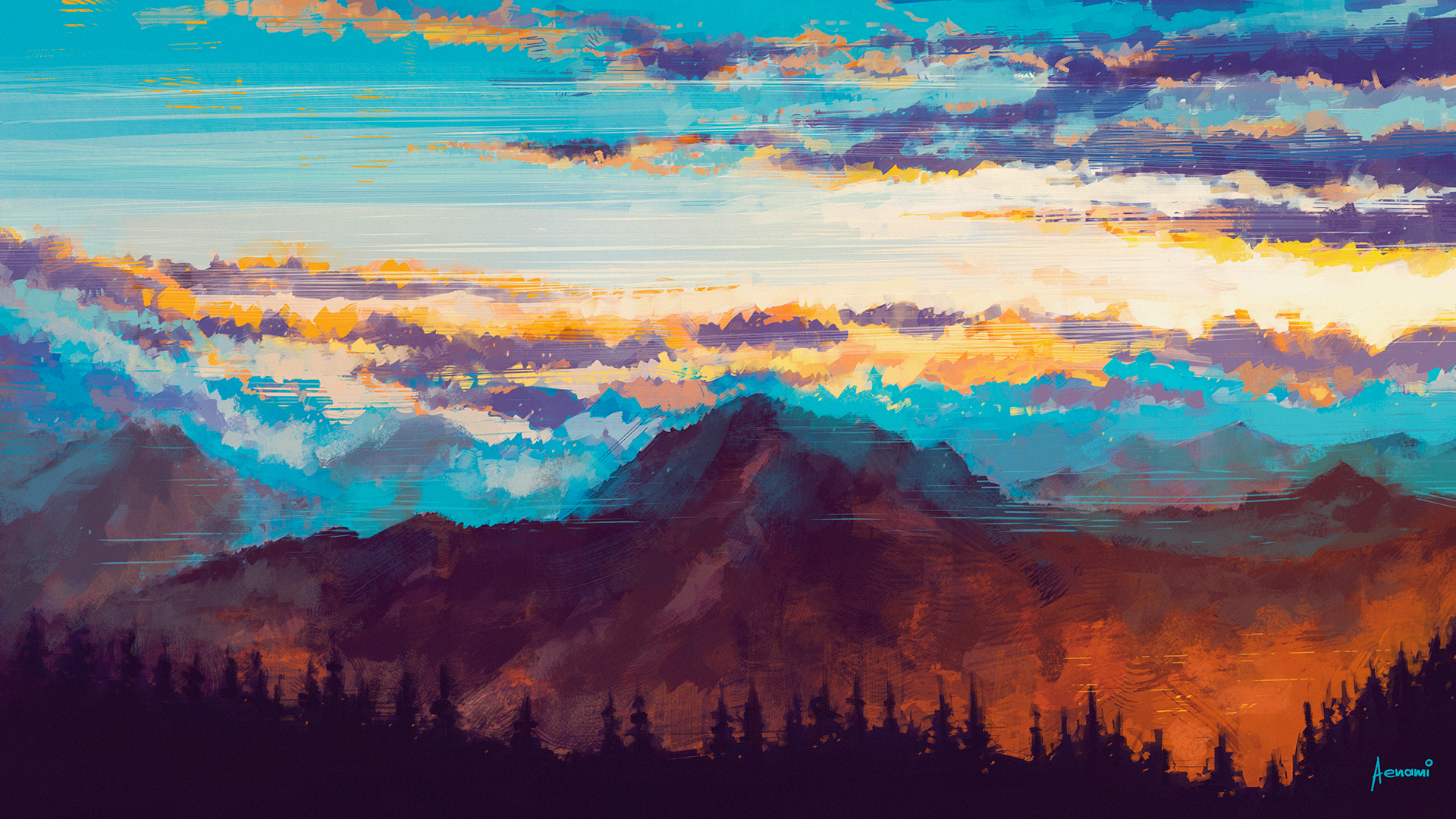 Forest Mountain Artistic Wallpapers