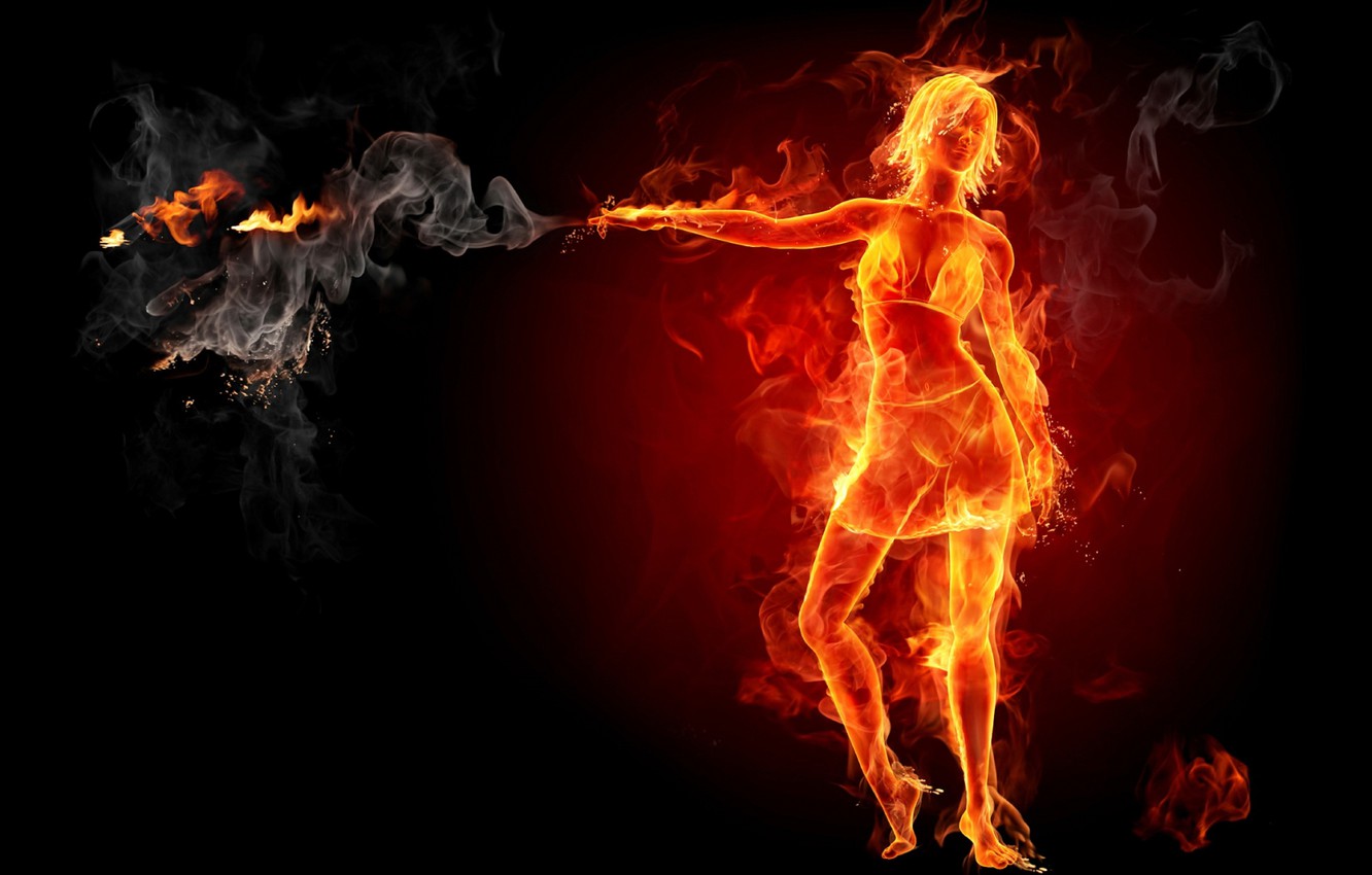 Girl In Flame Wallpapers