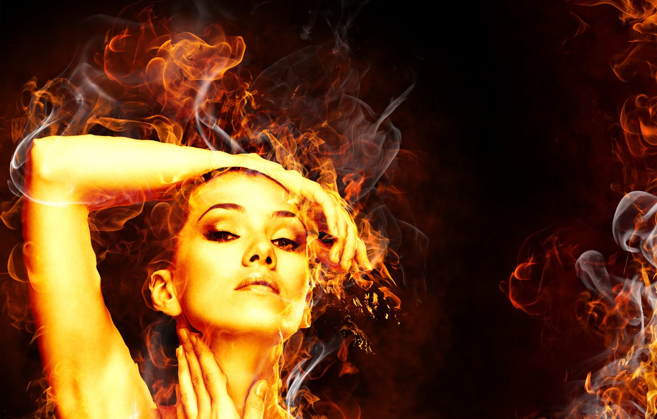 Girl In Flame Wallpapers