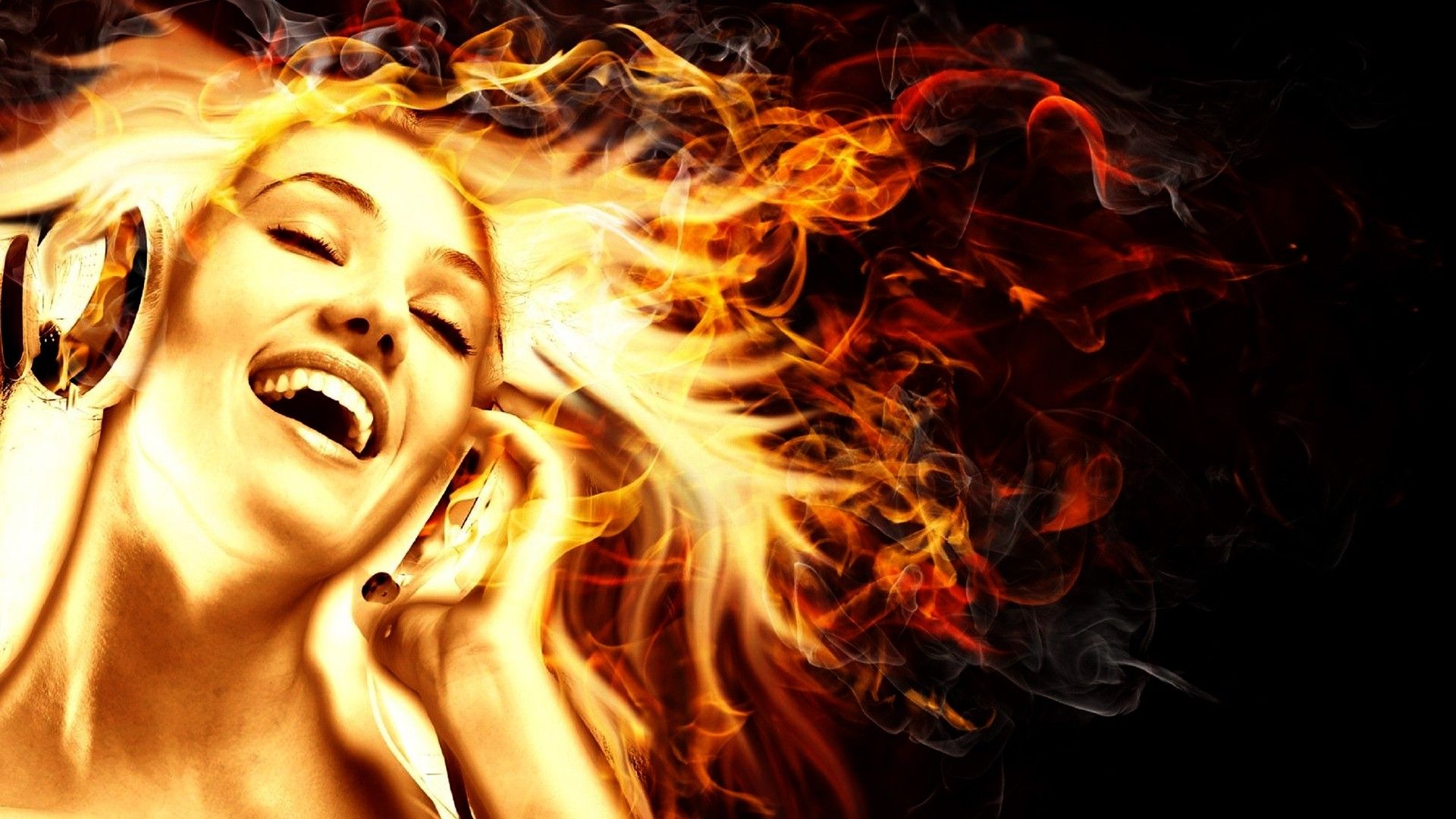 Girl In Flame Wallpapers