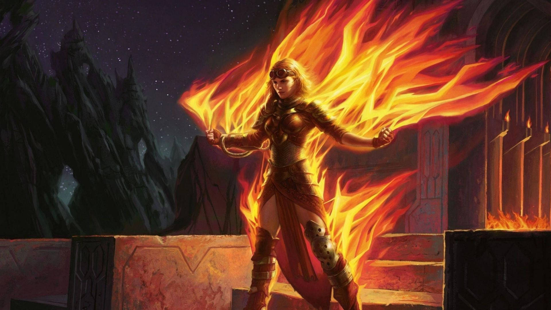 Girl In Flame Wallpapers