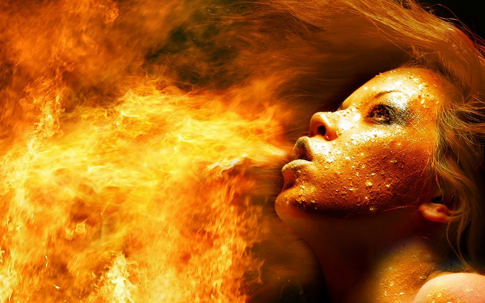 Girl In Flame Wallpapers