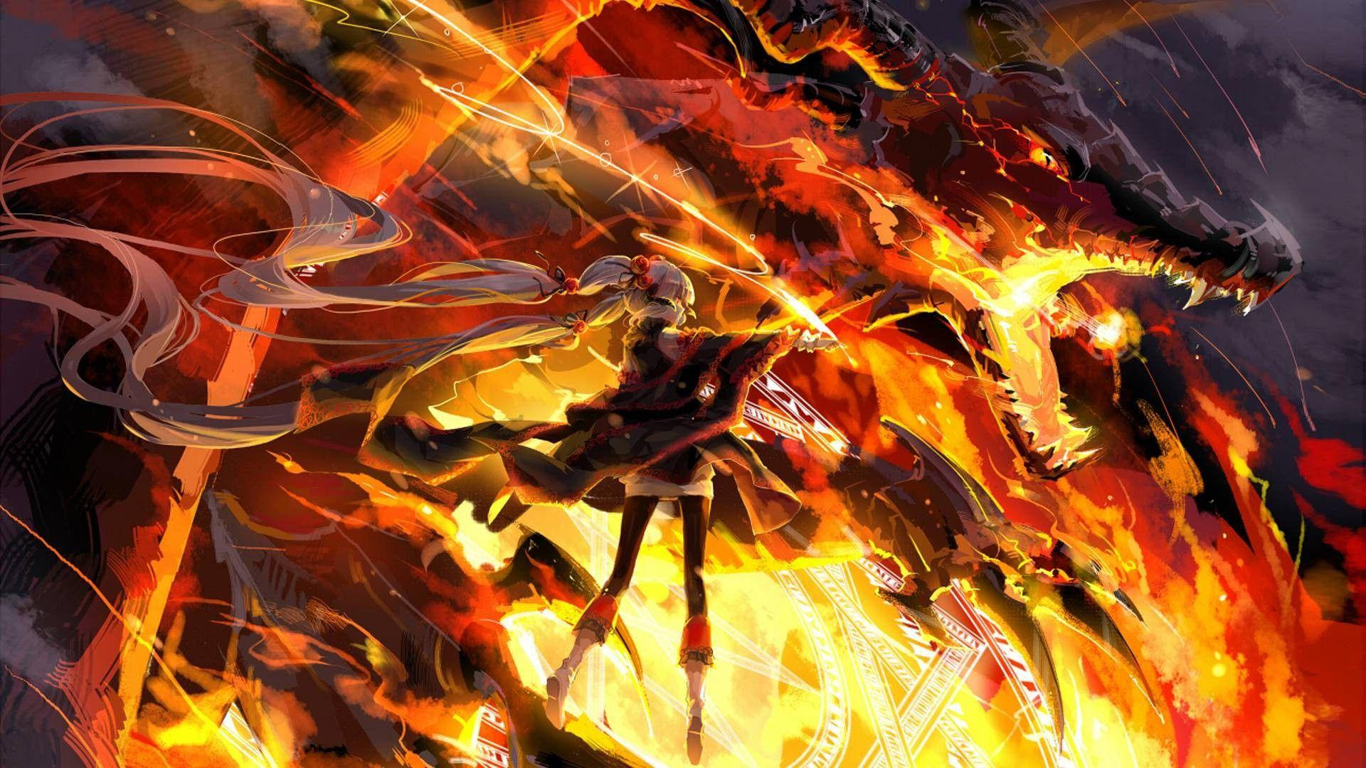 Girl In Flame Wallpapers