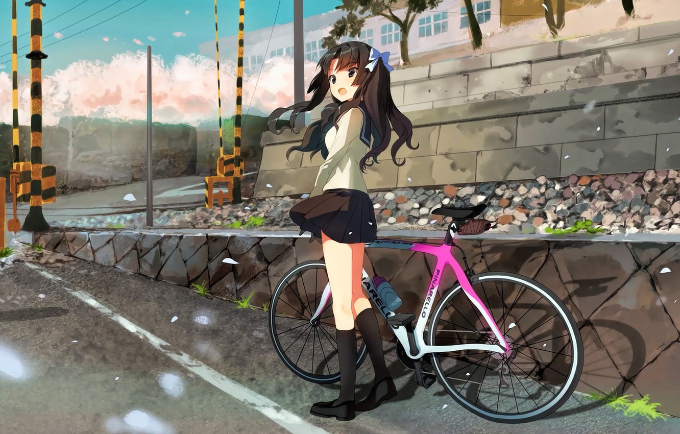 Girl On Bike Artwork Wallpapers