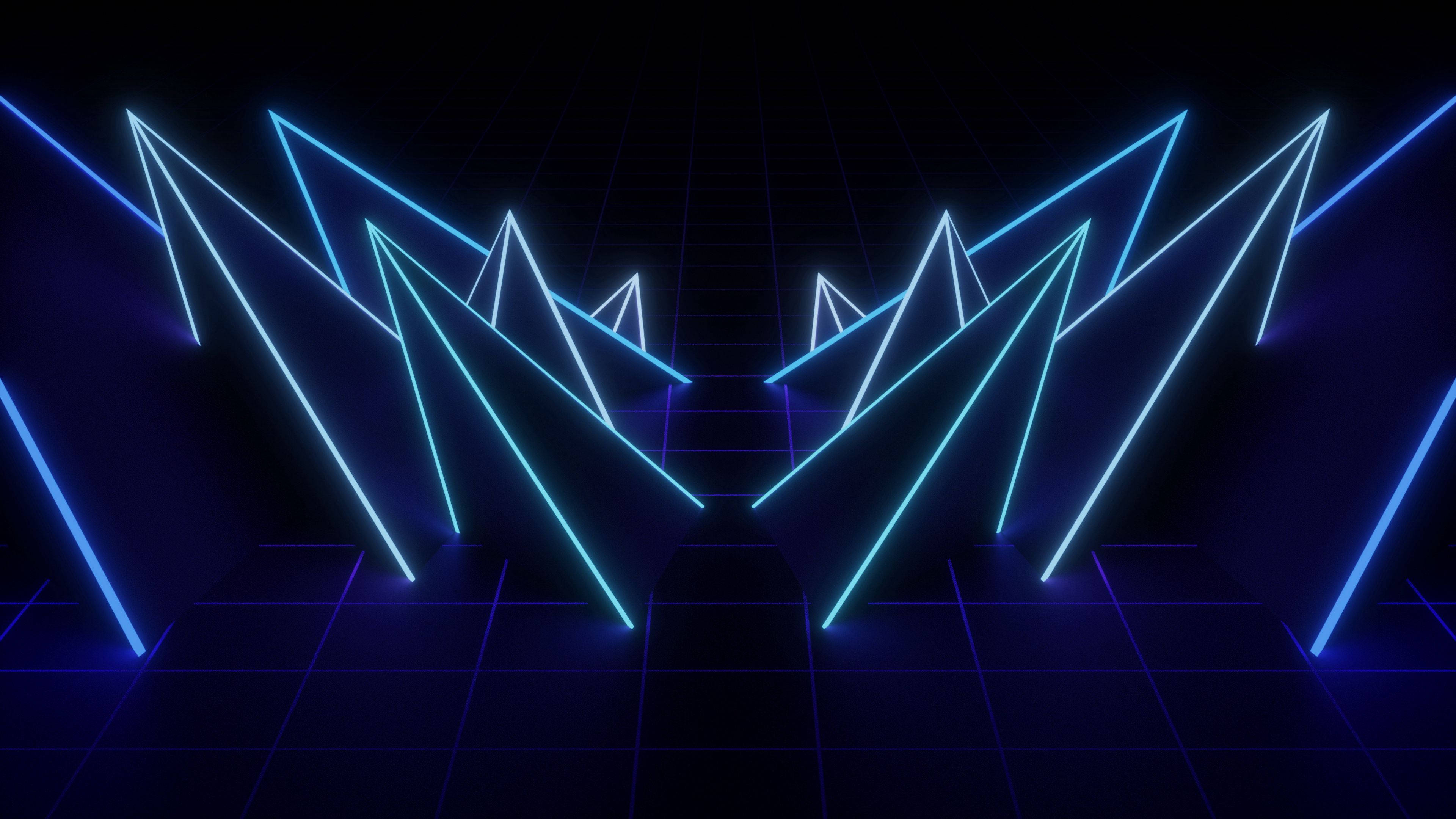 Glowing Triangle Pattern Wallpapers