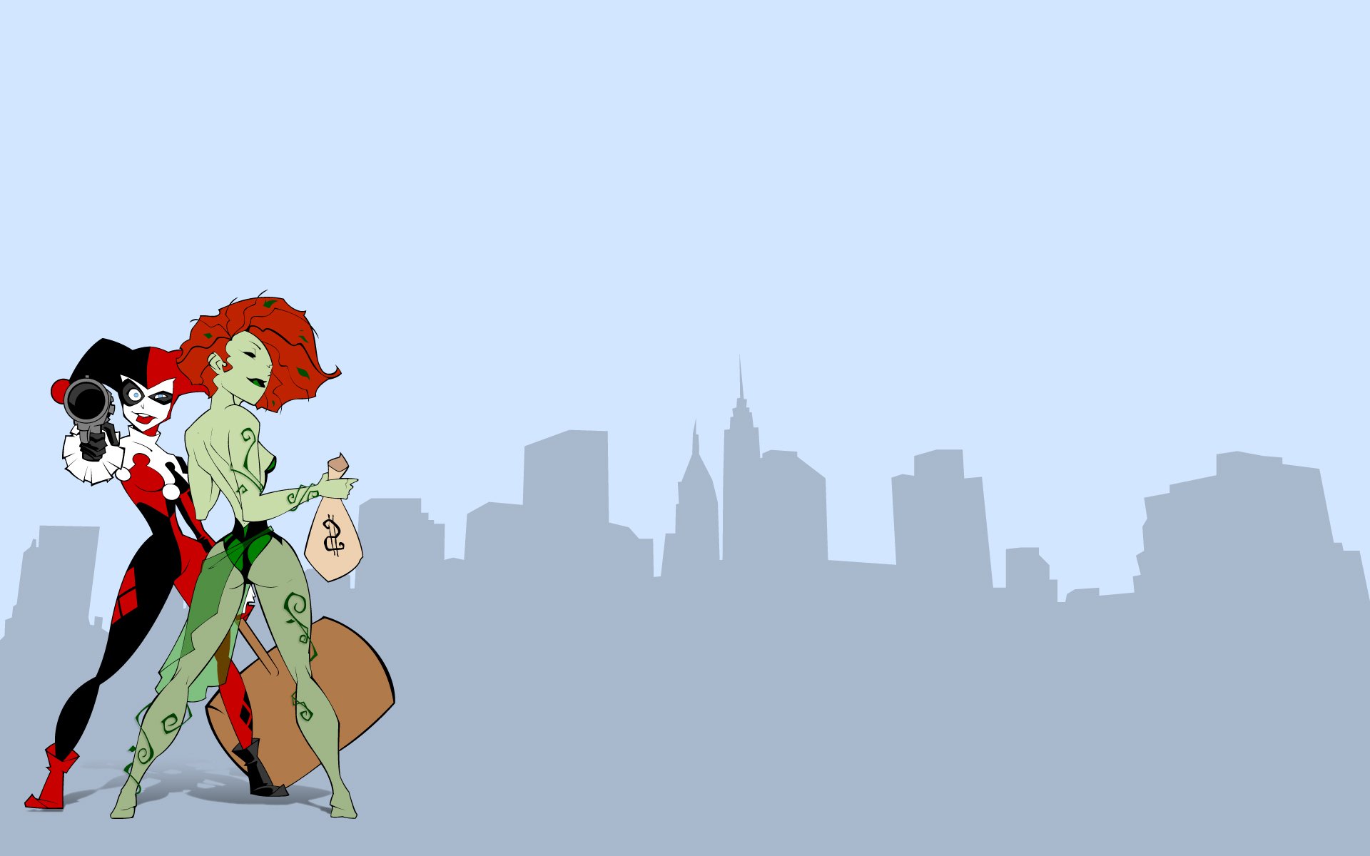 Harley Quinn Poison Ivy Artwork Wallpapers