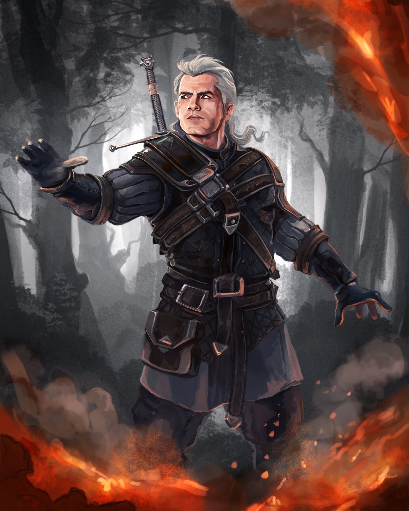 Henry Cavill As Geralt Of Rivia Fan Art Wallpapers