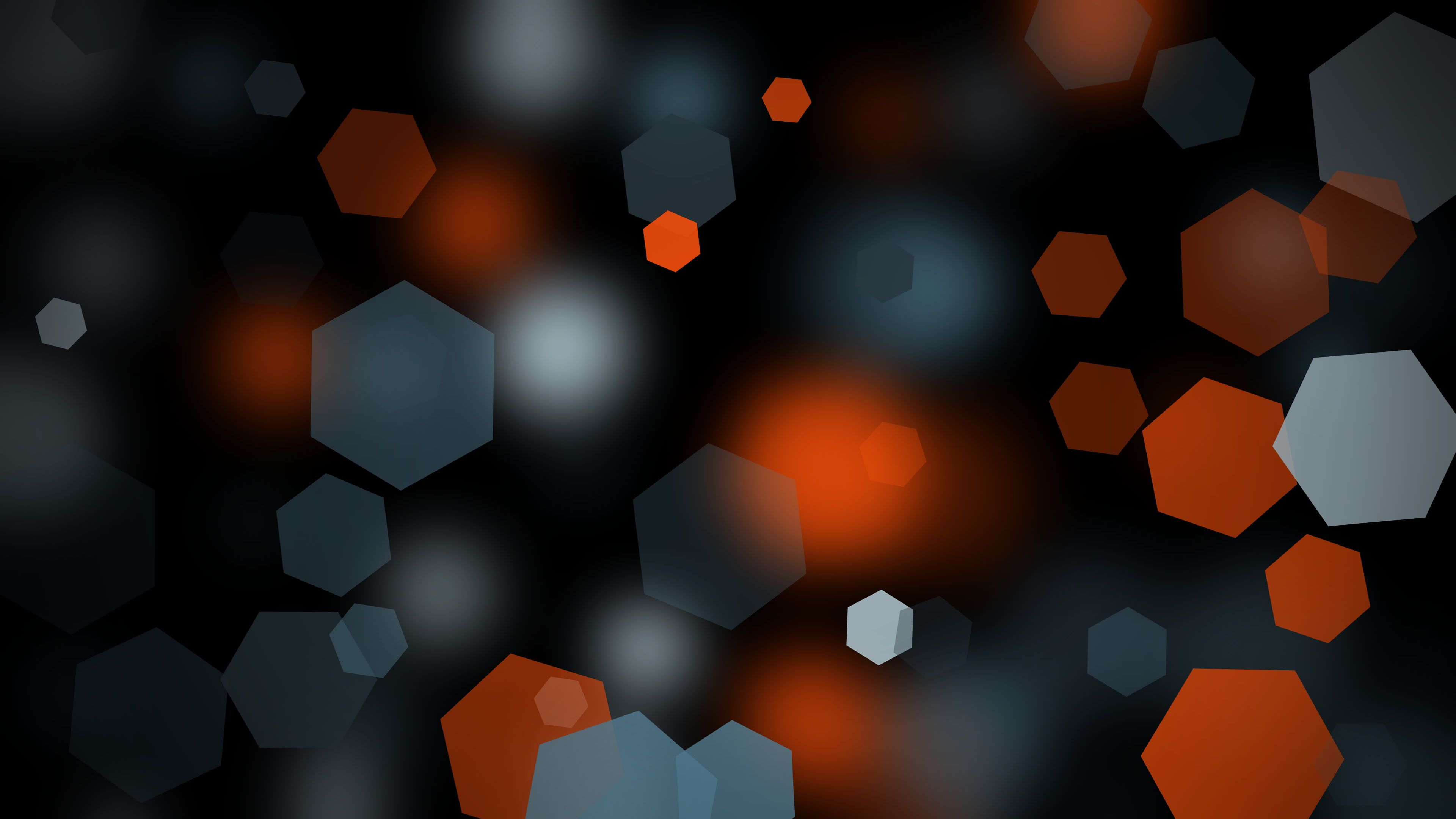 Hexagon Sky Orange Moon Wallpapers