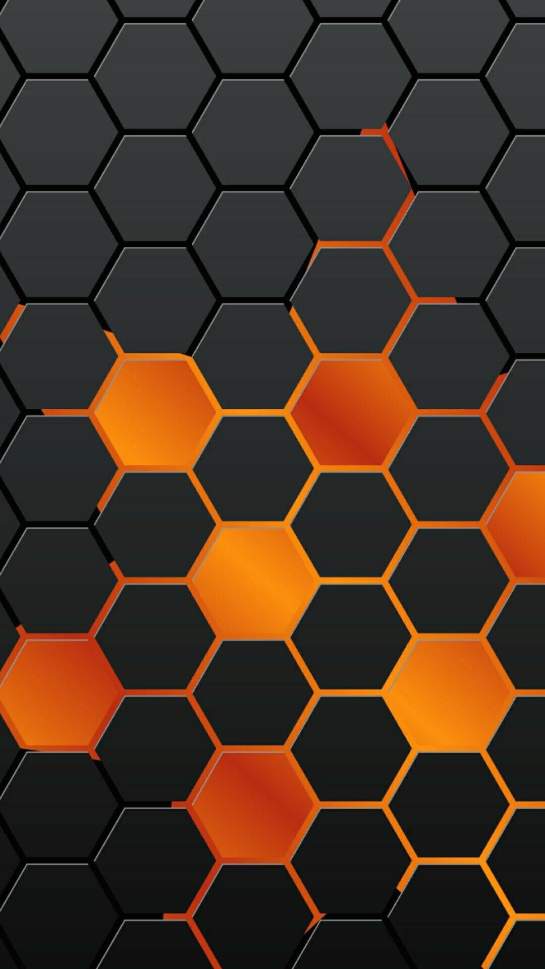 Hexagon Sky Orange Moon Wallpapers