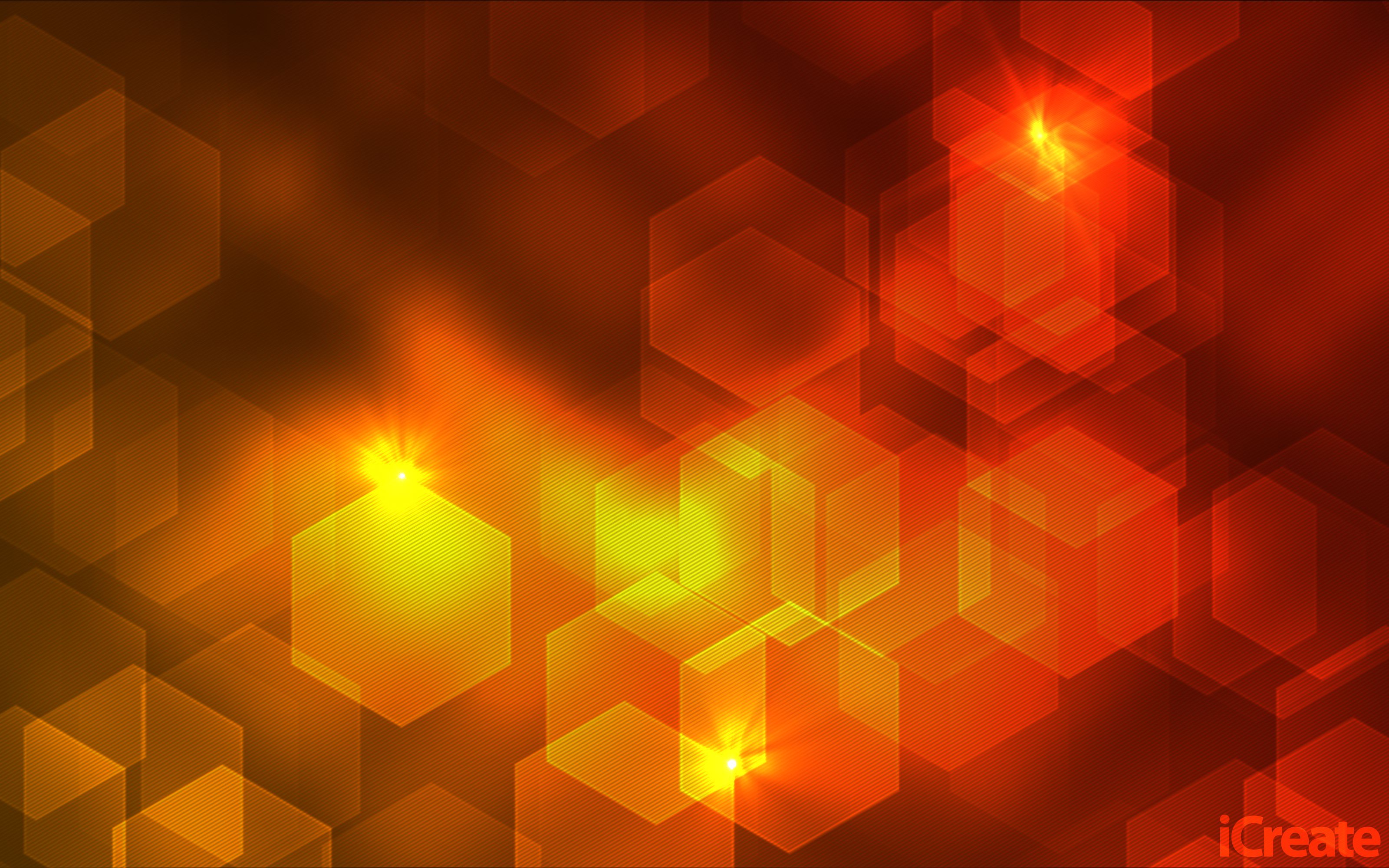 Hexagon Sky Orange Moon Wallpapers