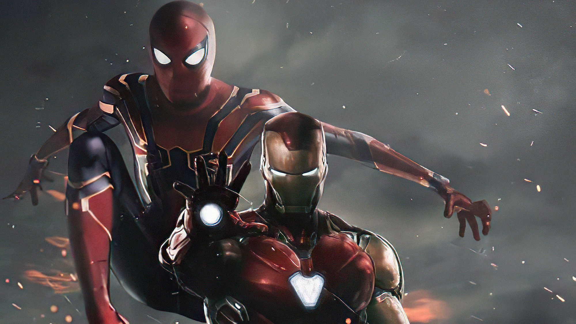 Iron Man And Spiderman Last Scene Art Wallpapers