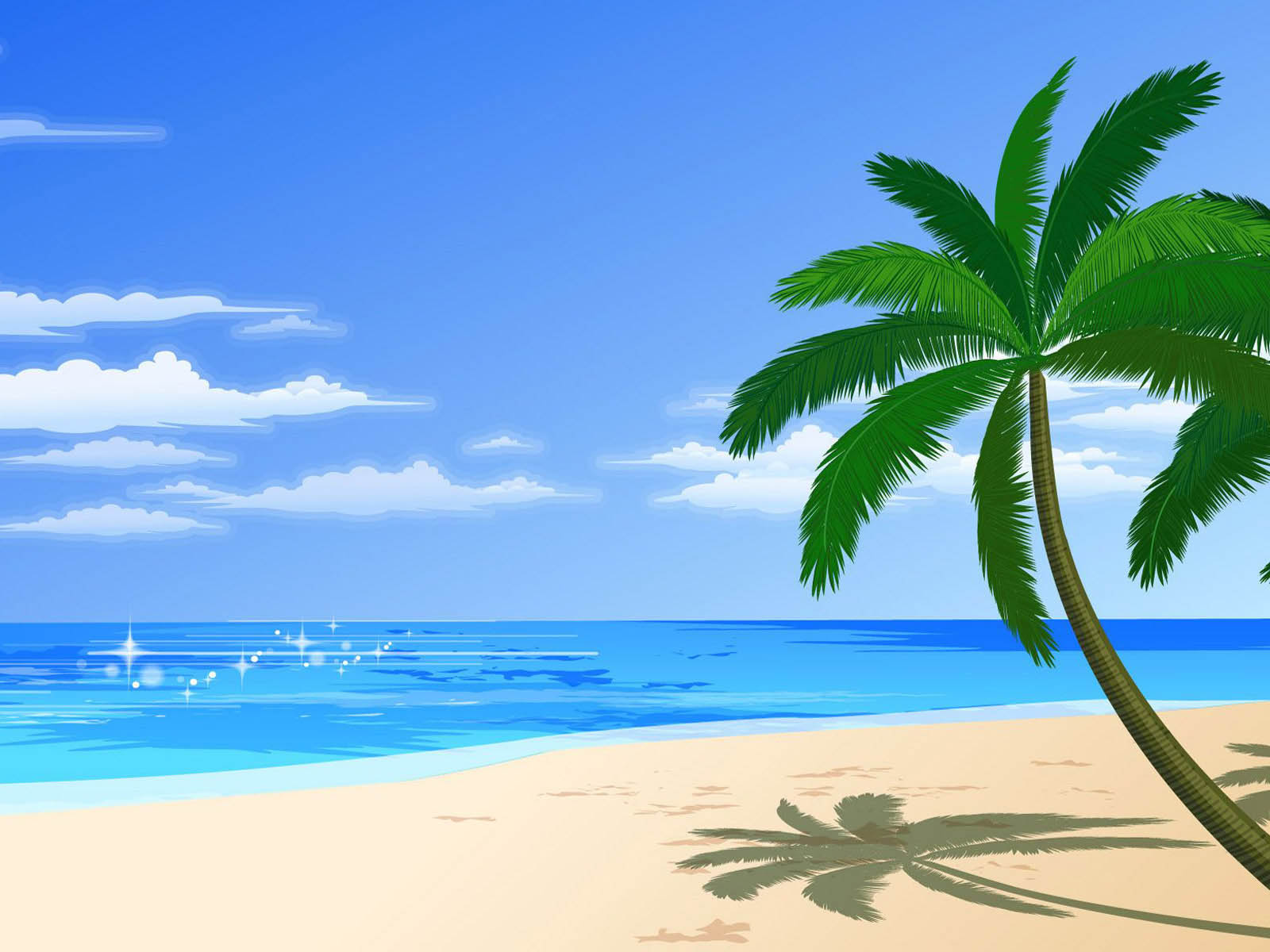 Island Beach Vector Art Wallpapers