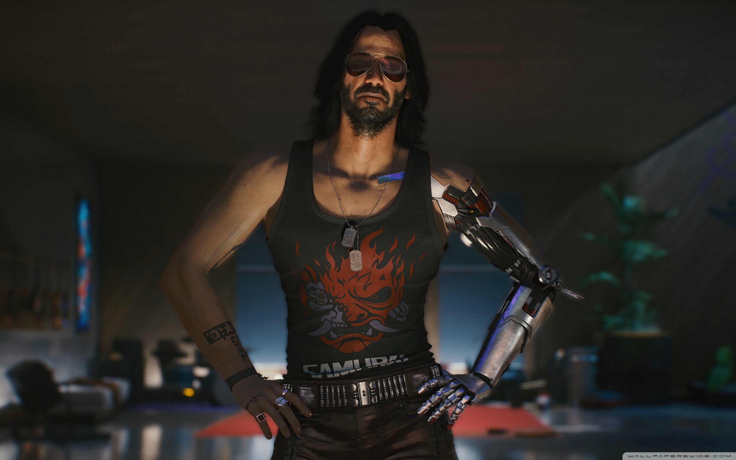 Keanu Reeves Cyberpunk 2077 Retro Art Wallpapers