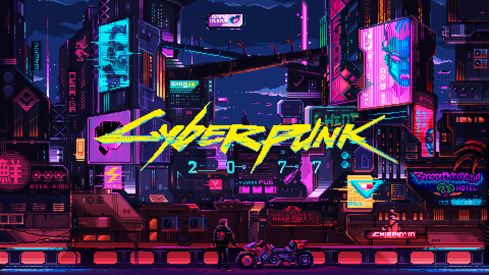 Keanu Reeves Cyberpunk 2077 Retro Art Wallpapers