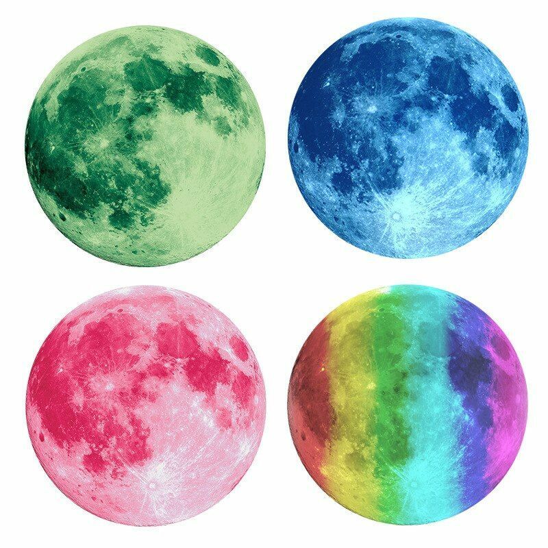 Kid Near Colorful Circle Moon Wallpapers