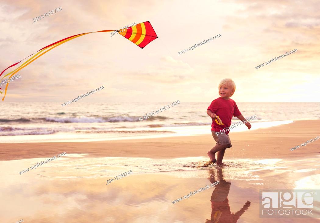 Kid Playing With Kite A Bit Of Happiness Wallpapers