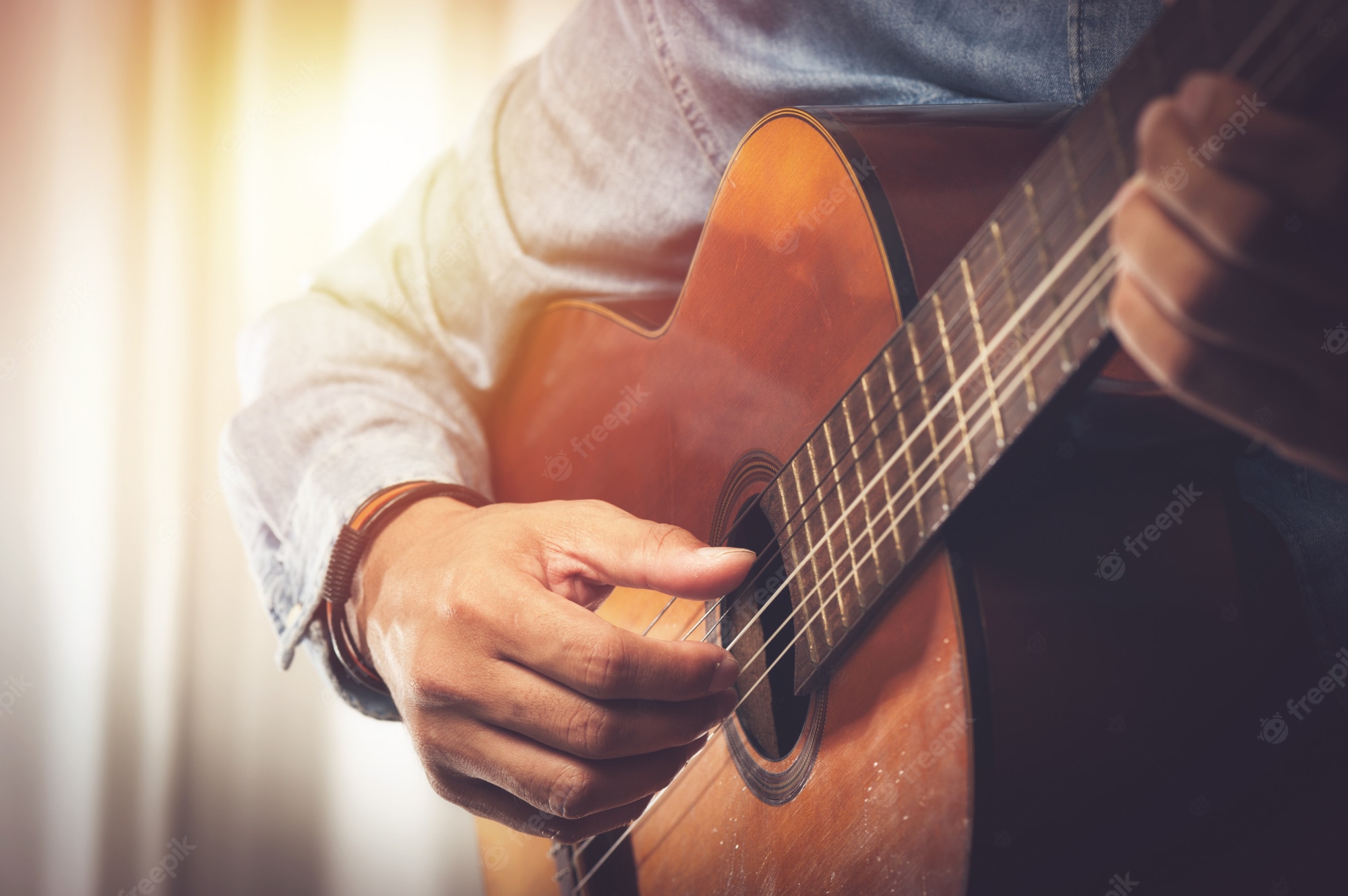 Little Boy On Full Moon Night Playing Guitar Art Wallpapers