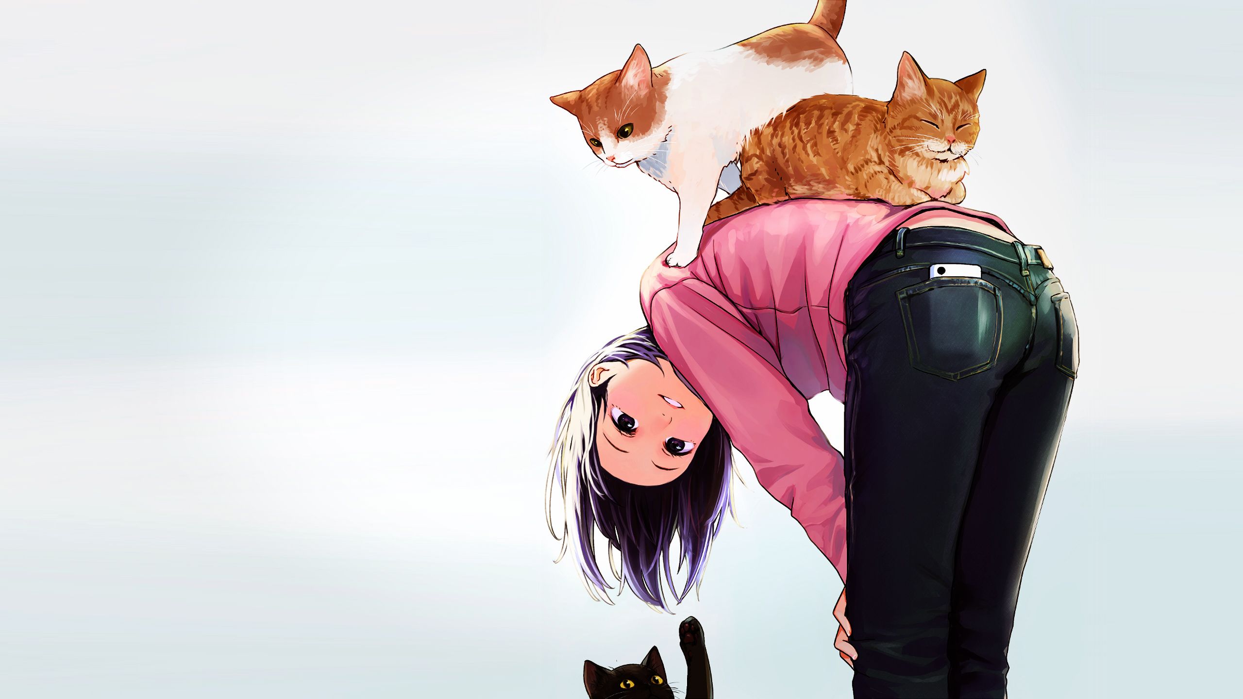 Lonely Girl With Cat Wallpapers