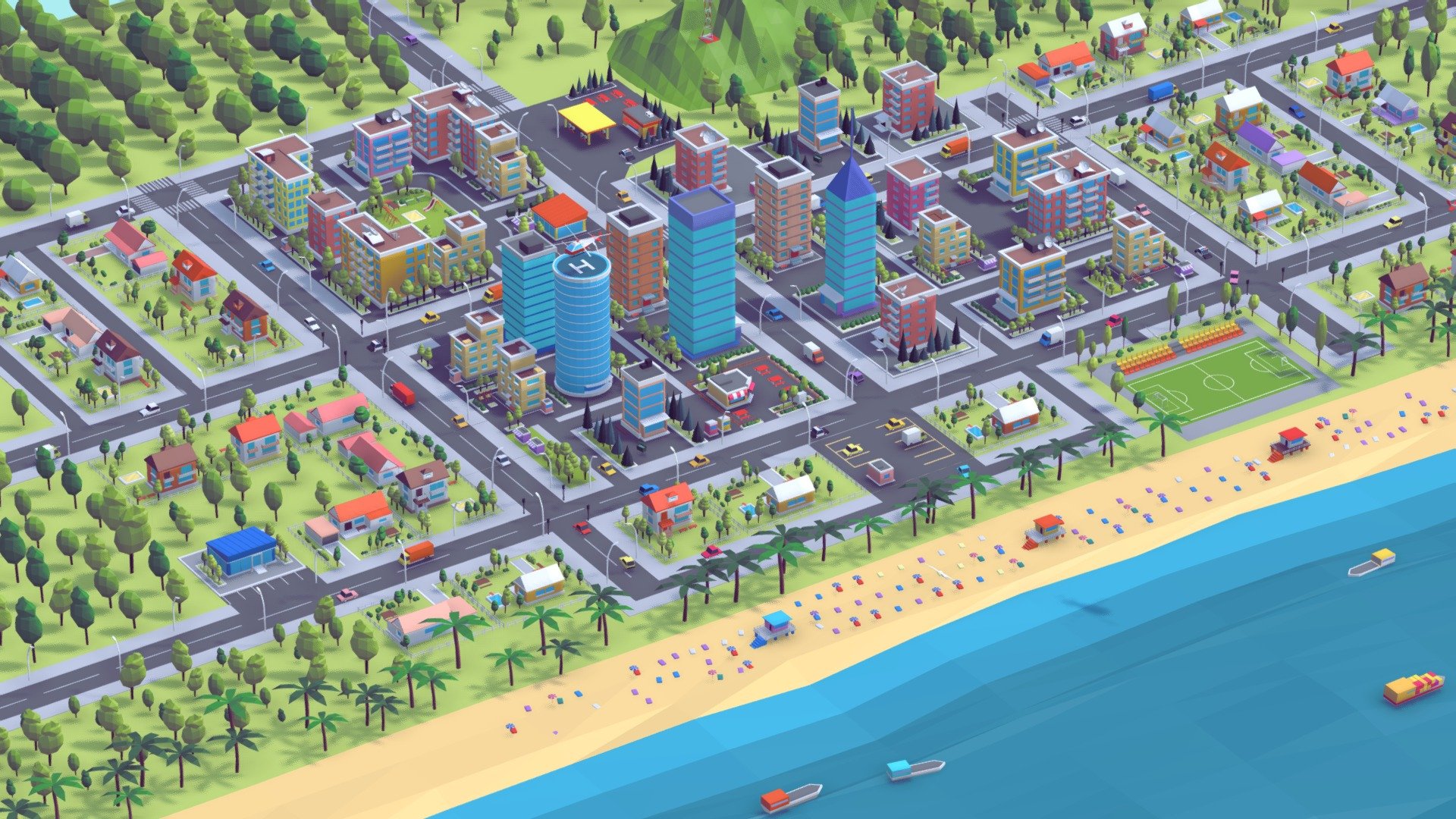 Low Poly City Block Wallpapers