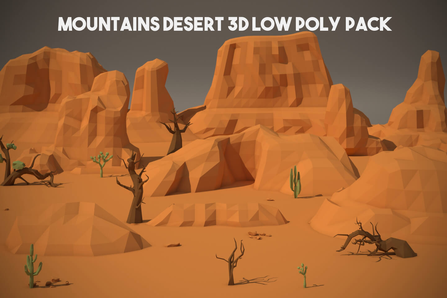 Low Poly Digital Desert Mountains Wallpapers