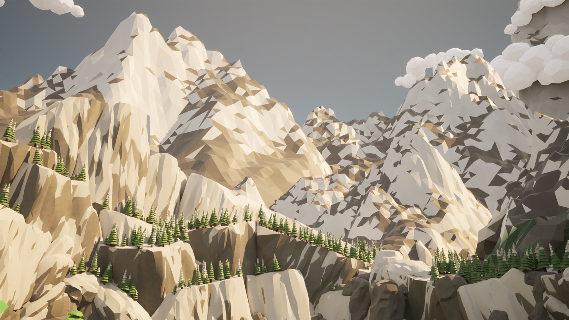 Low Poly Digital Desert Mountains Wallpapers