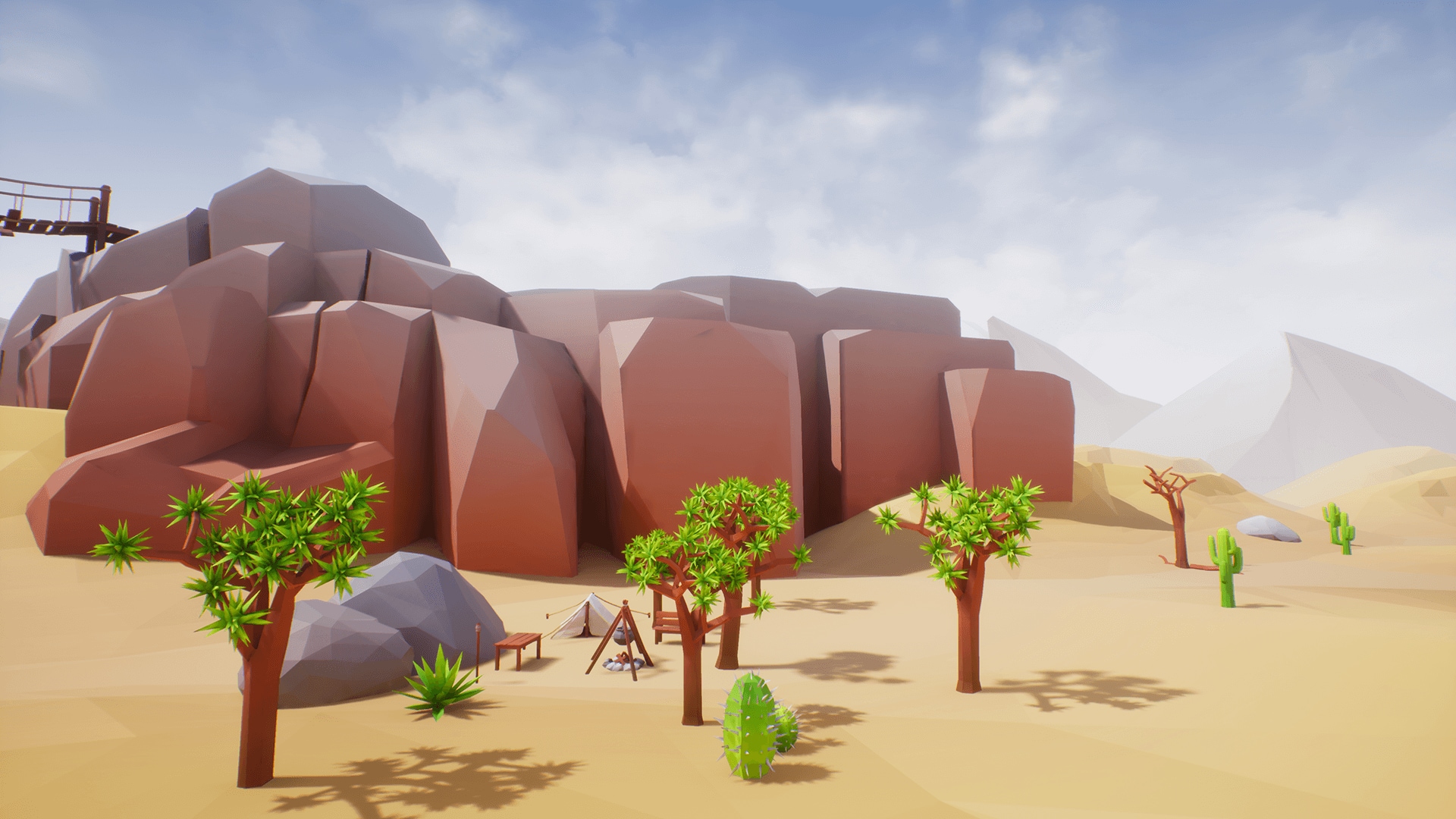 Low Poly Digital Desert Mountains Wallpapers