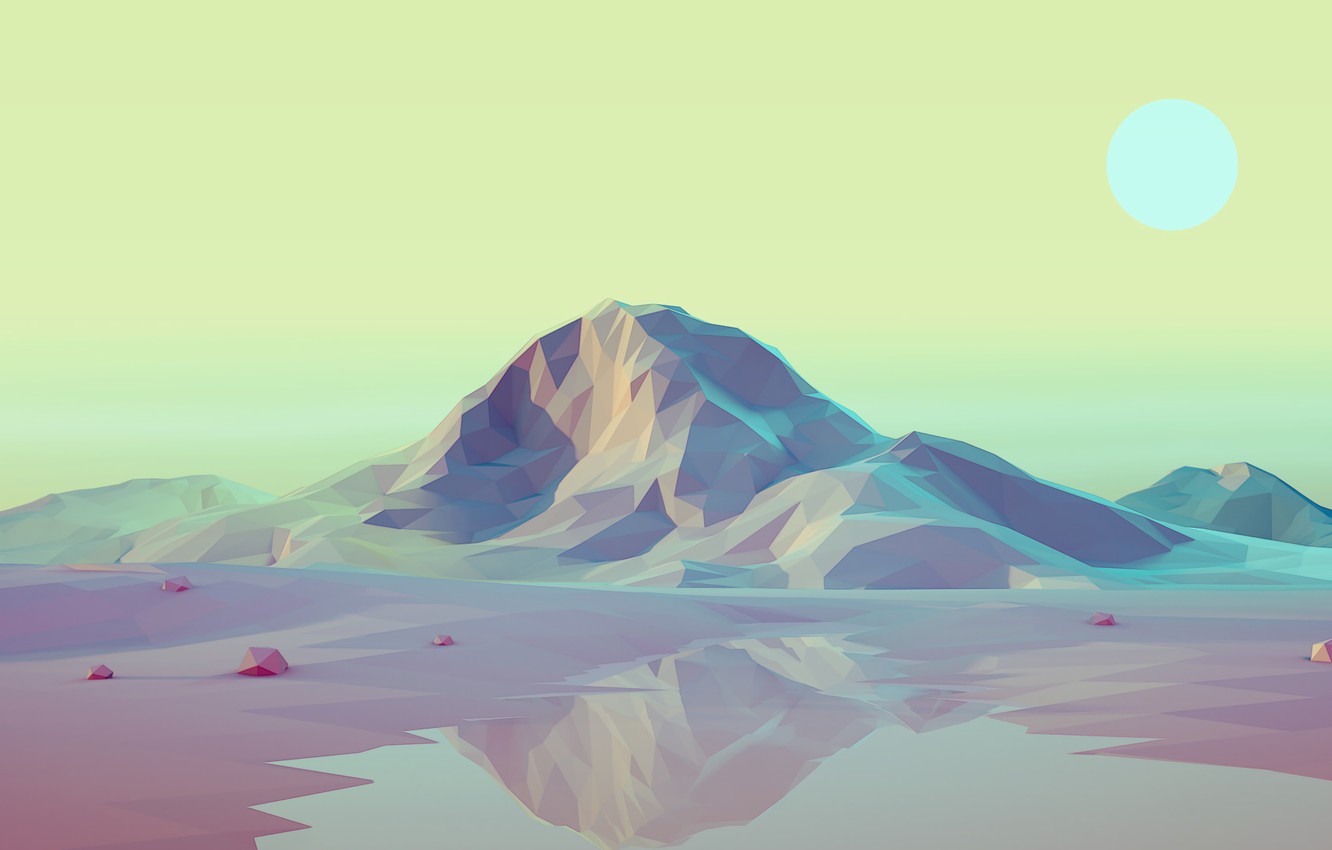 Low Poly Digital Desert Mountains Wallpapers