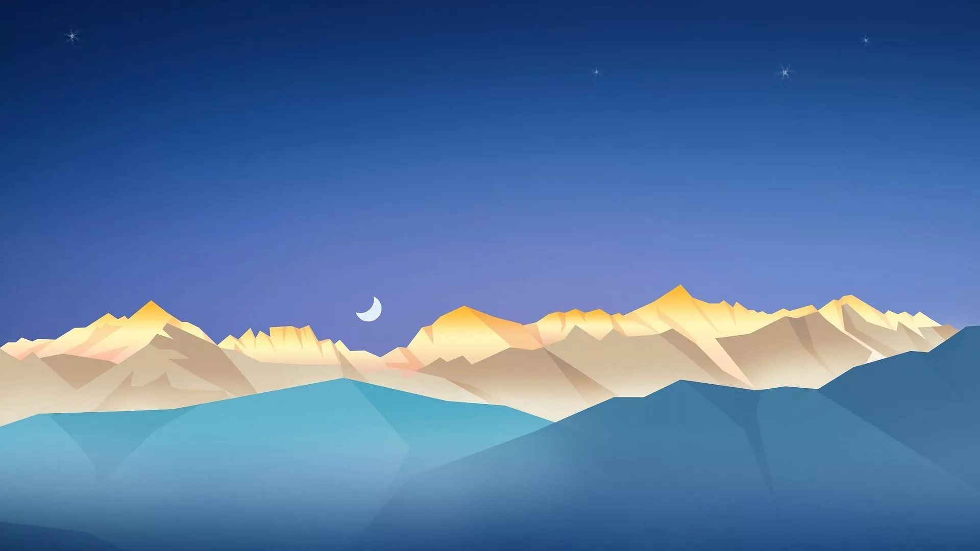 Low Poly Digital Desert Mountains Wallpapers