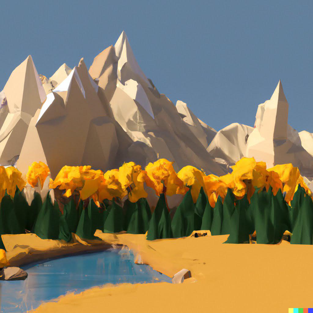 Low Poly Digital Desert Mountains Wallpapers