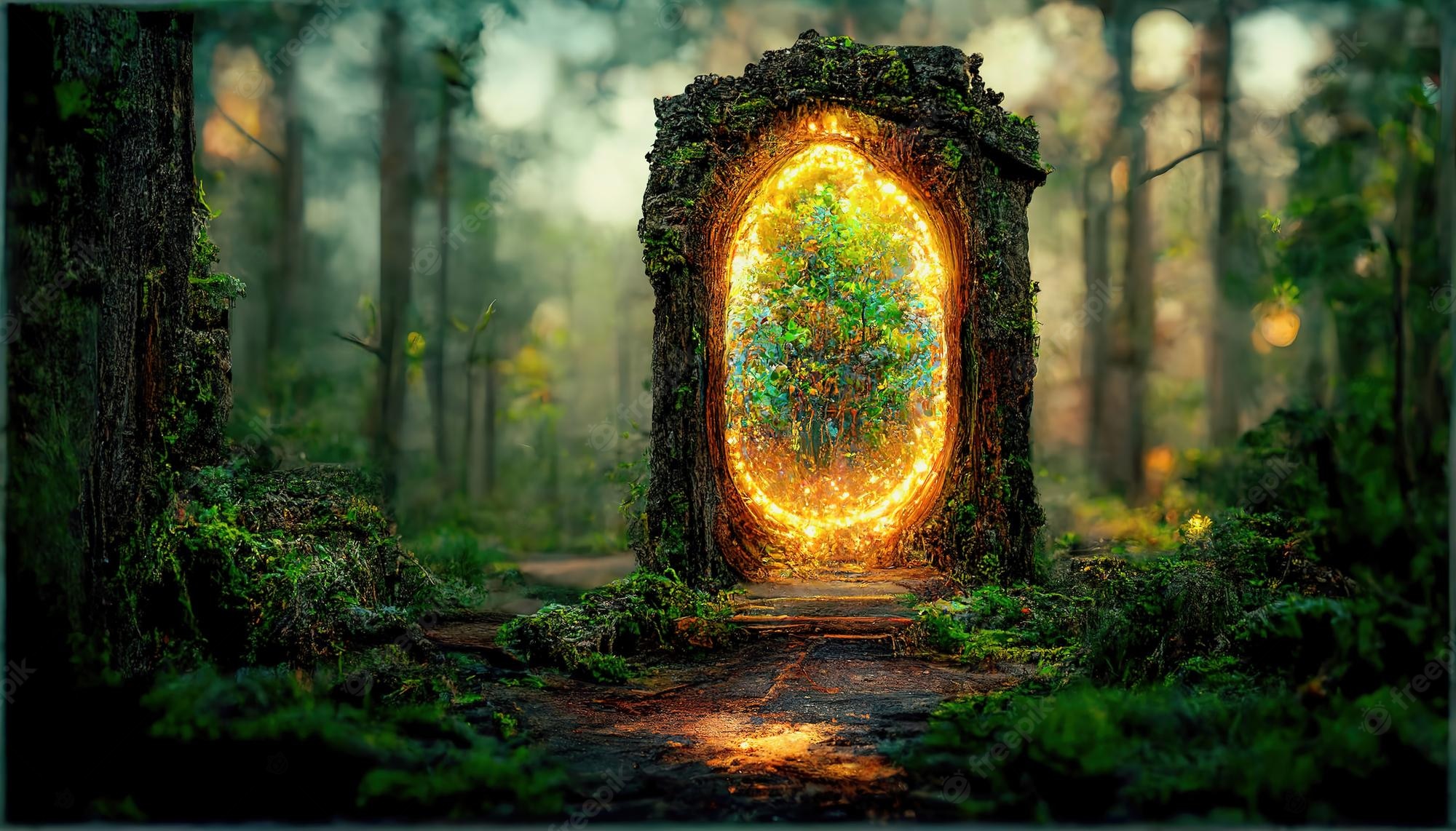 Magical Gate To Artistic Forest Wallpapers