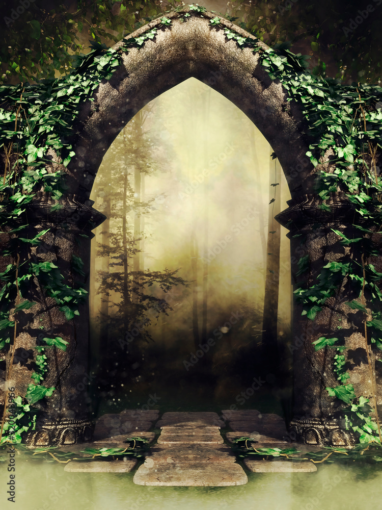 Magical Gate To Artistic Forest Wallpapers