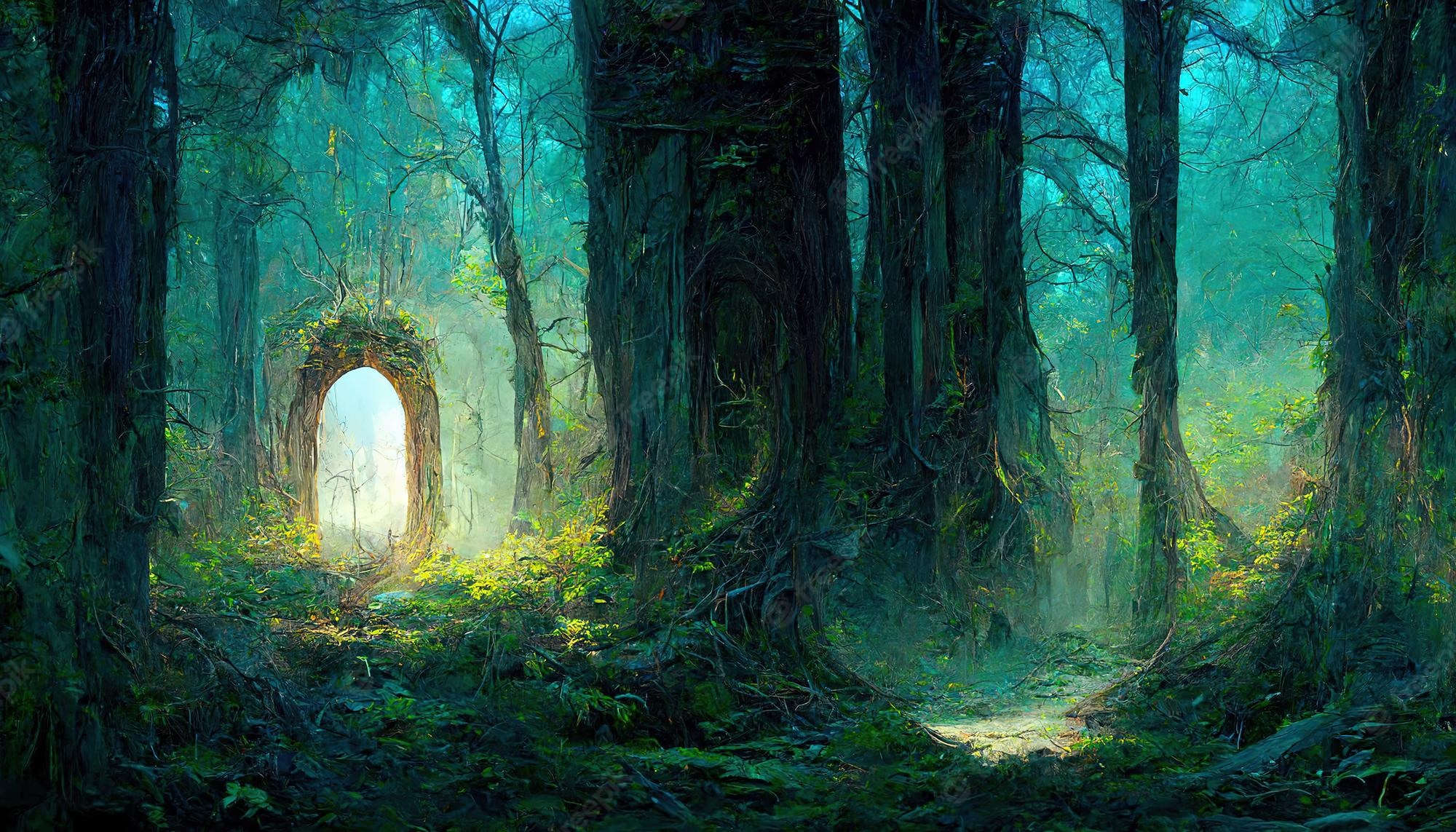 Magical Gate To Artistic Forest Wallpapers