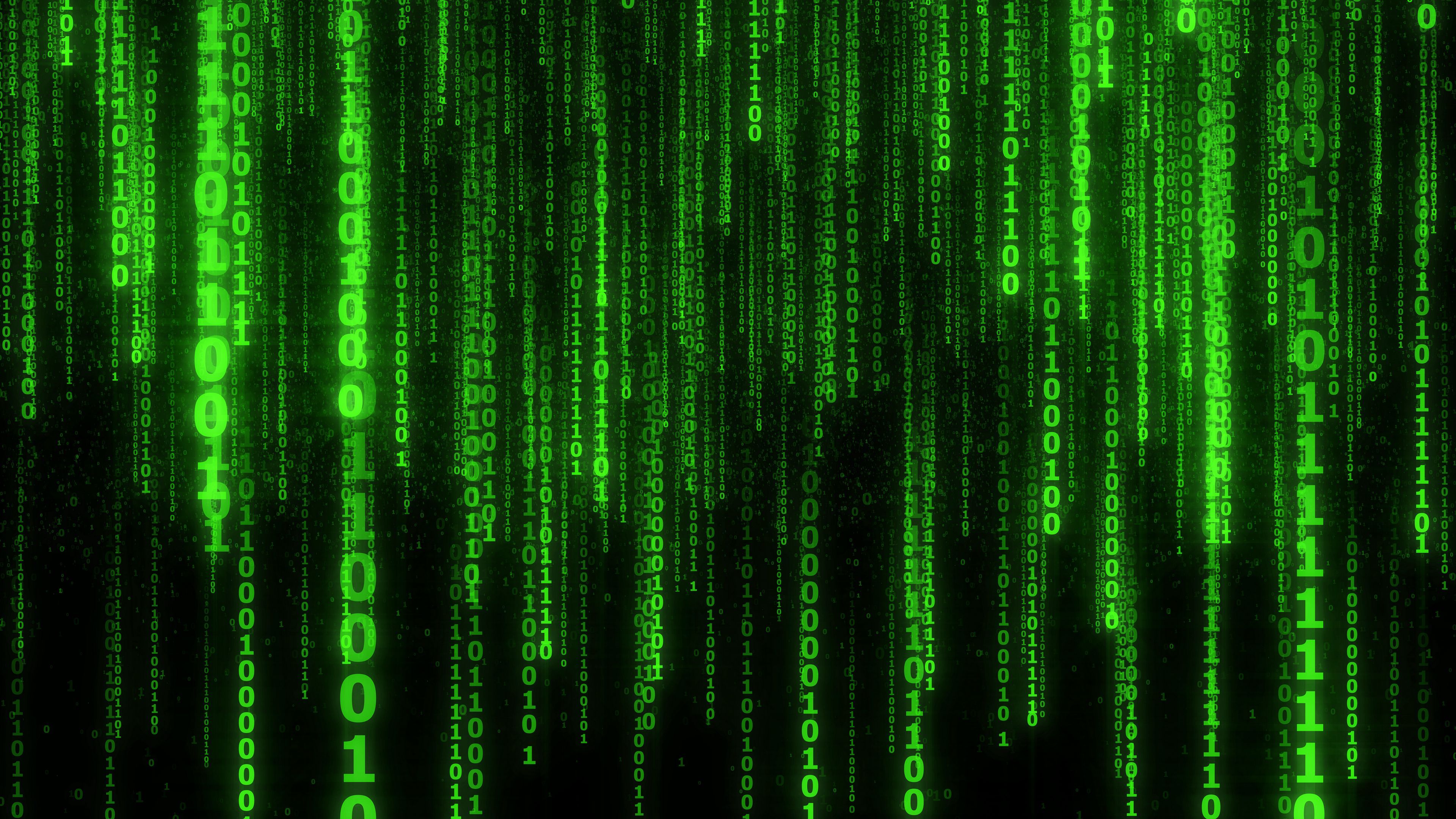 Minimal Glowing Code Binary Wallpapers